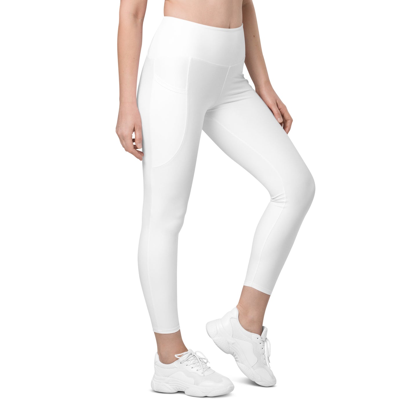 White High-Rise Leggings with pockets - Activewear Well