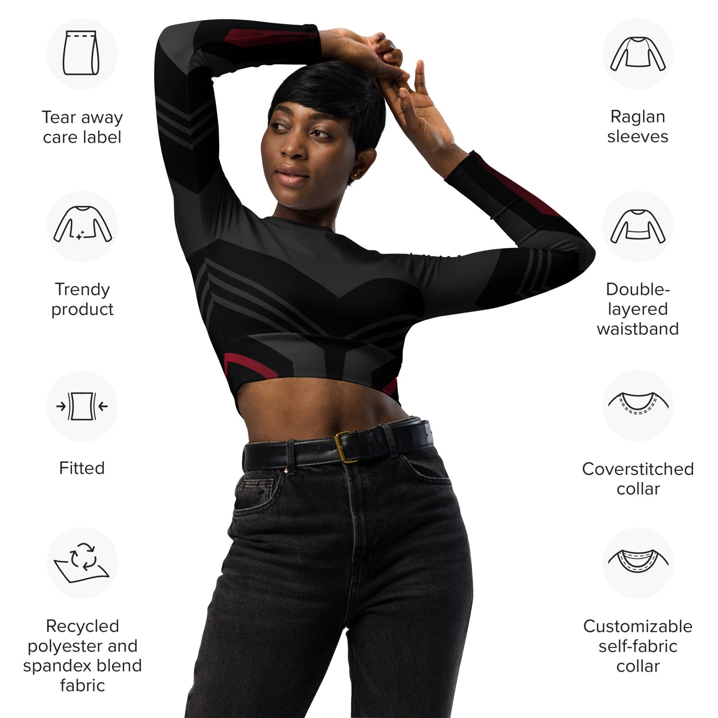 Running Long-Sleeve Crop Top - Activewear Well