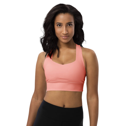 Pink Recycled Longline Sports Bra - Activewear Well