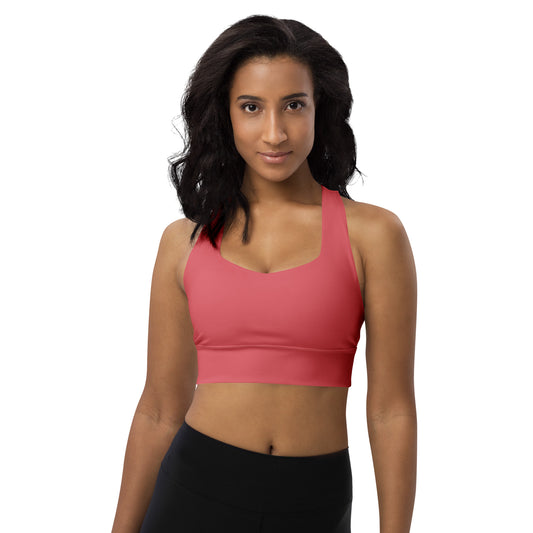 Rose Gold Recycled Longline Sports Bra - Activewear Well