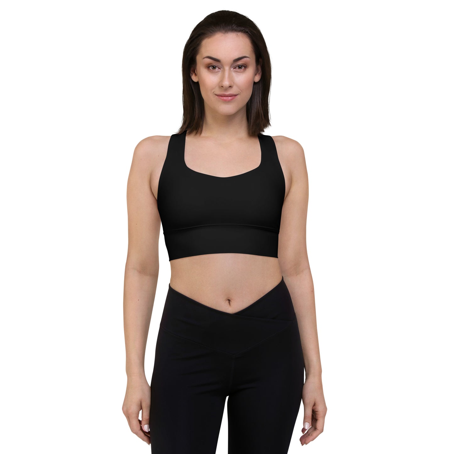 Black Longline Sports Bra - Activewear Well