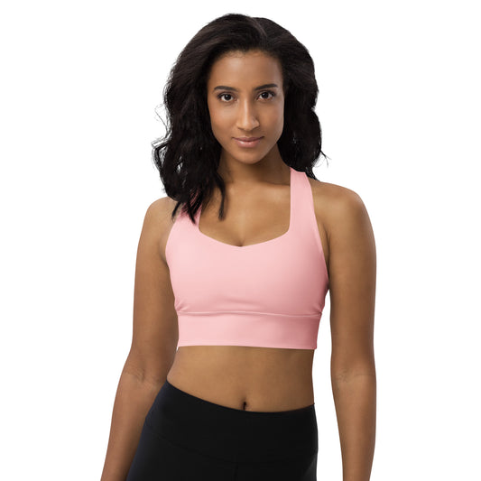 Neutral Pink Longline Sports Bra - Activewear Well