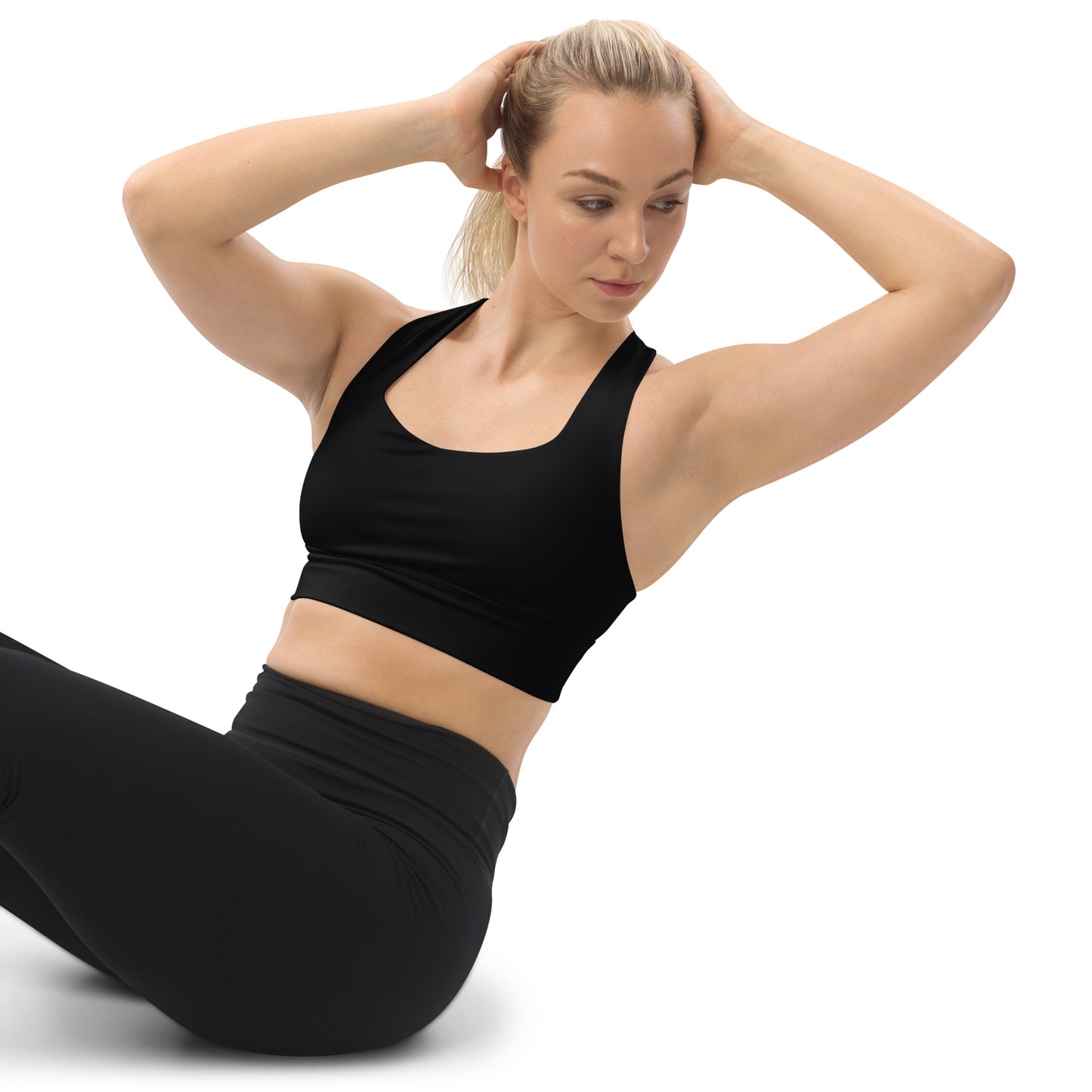 Black Longline Sports Bra - Activewear Well
