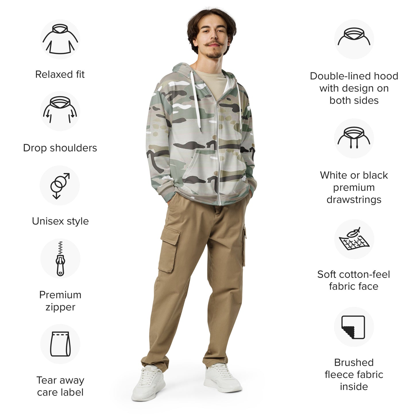 Desert Unisex Unisex Zip Hoodie - Activewear Well
