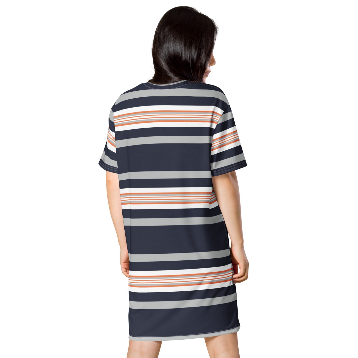 Grey Striped T-Shirt Dress - Activewear Well