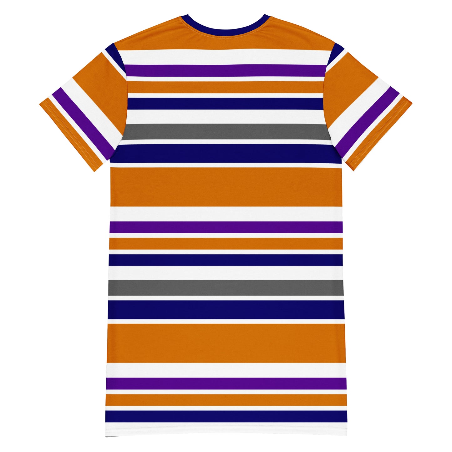 Women's Orange Striped T-Shirt Dress - Activewear Well