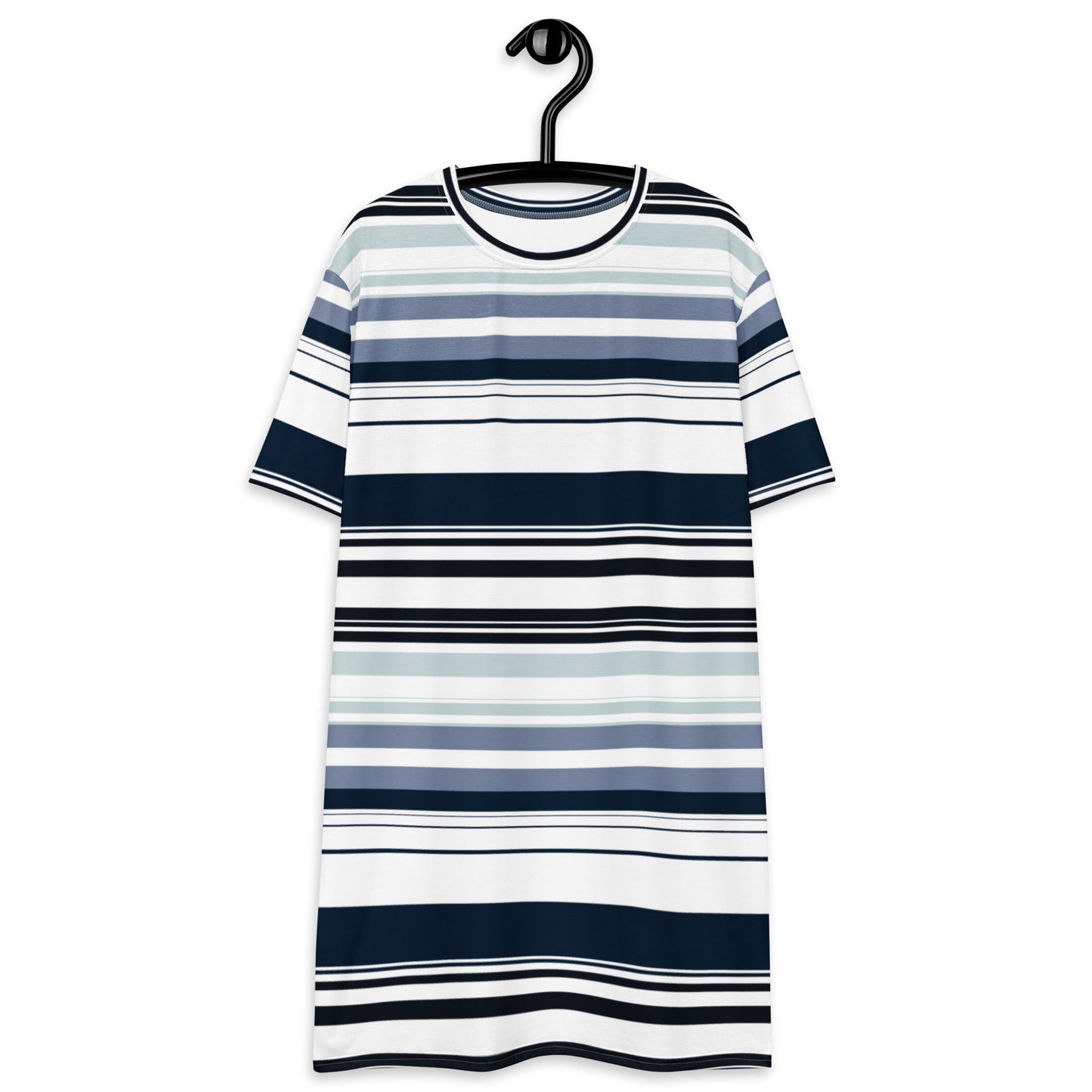 Women's Gray Striped T-shirt Dress - Activewear Well