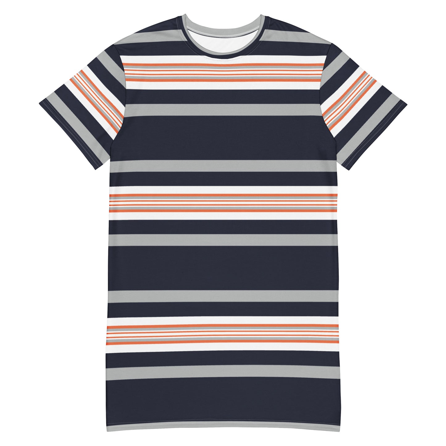 Grey Striped T-Shirt Dress - Activewear Well