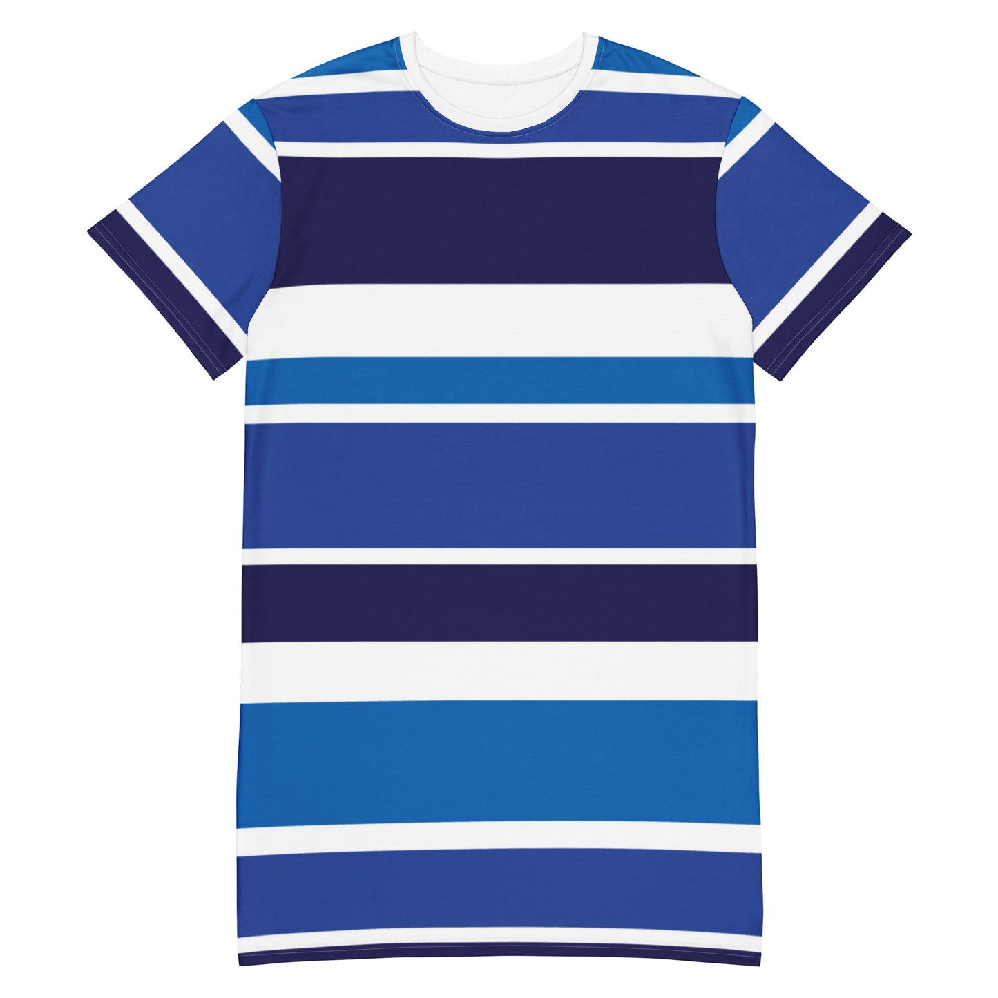 Women's Blue Striped T-Shirt Dress - Activewear Well