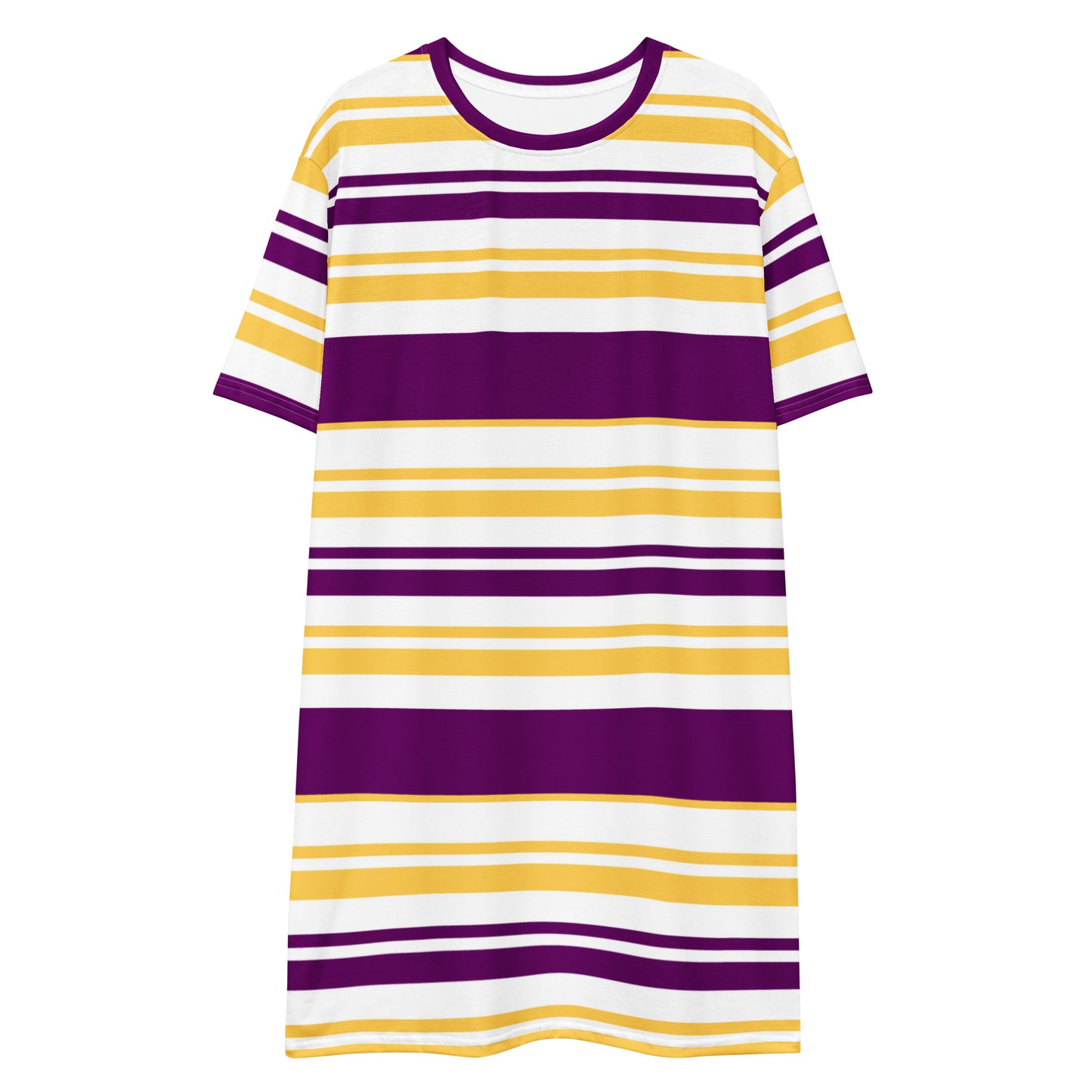 Purple Striped T-shirt Dress - Activewear Well