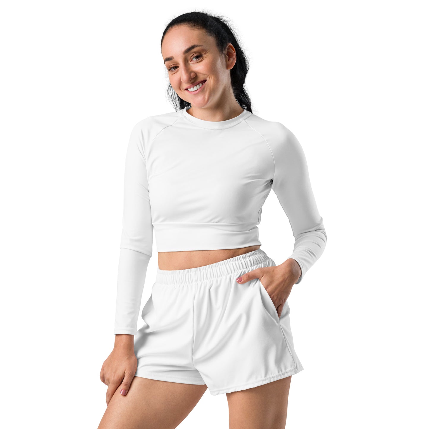 White Unisex Athletic Shorts