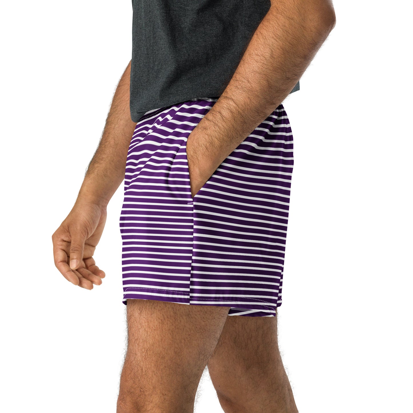 Unisex Purple Stripe Athletic Shorts - Activewear Well