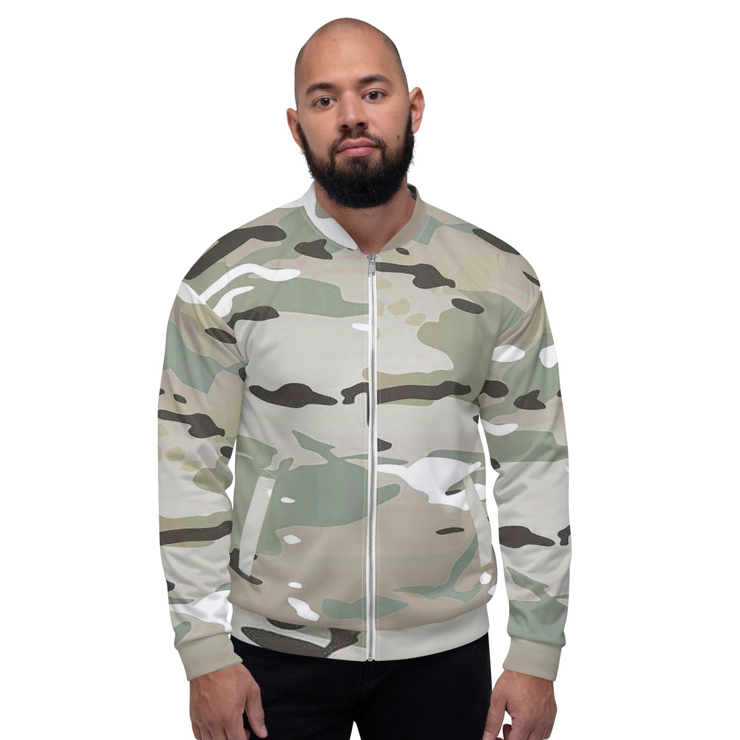 Desert Camo Unisex Bomber Jacket - Activewear Well