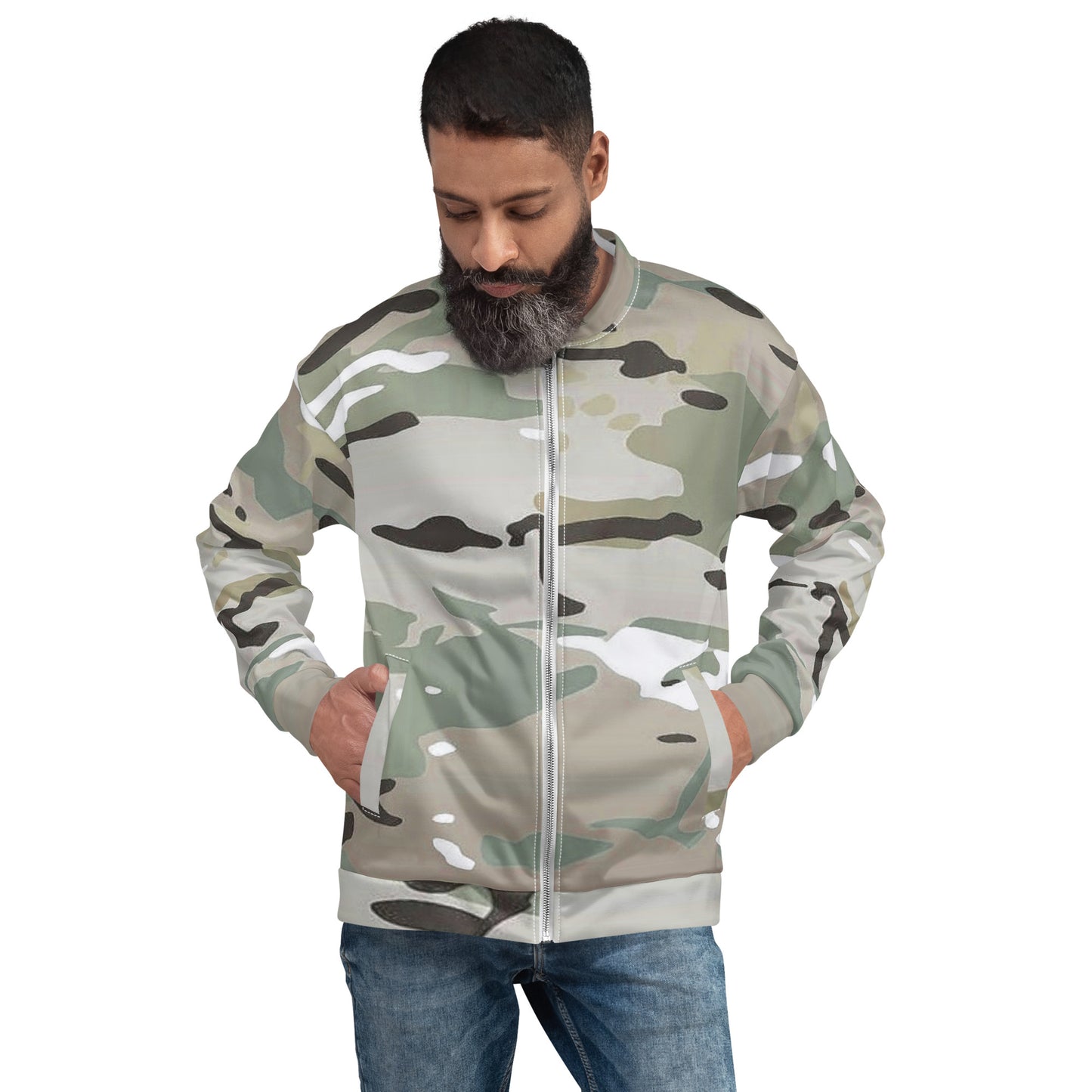 Desert Camo Unisex Bomber Jacket - Activewear Well