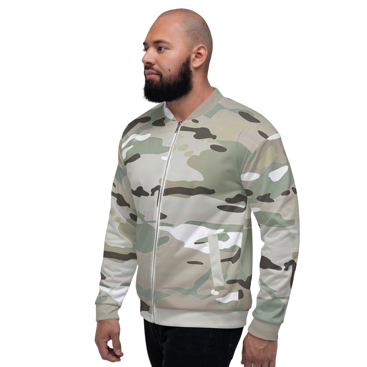 Desert Camo Unisex Bomber Jacket - Activewear Well