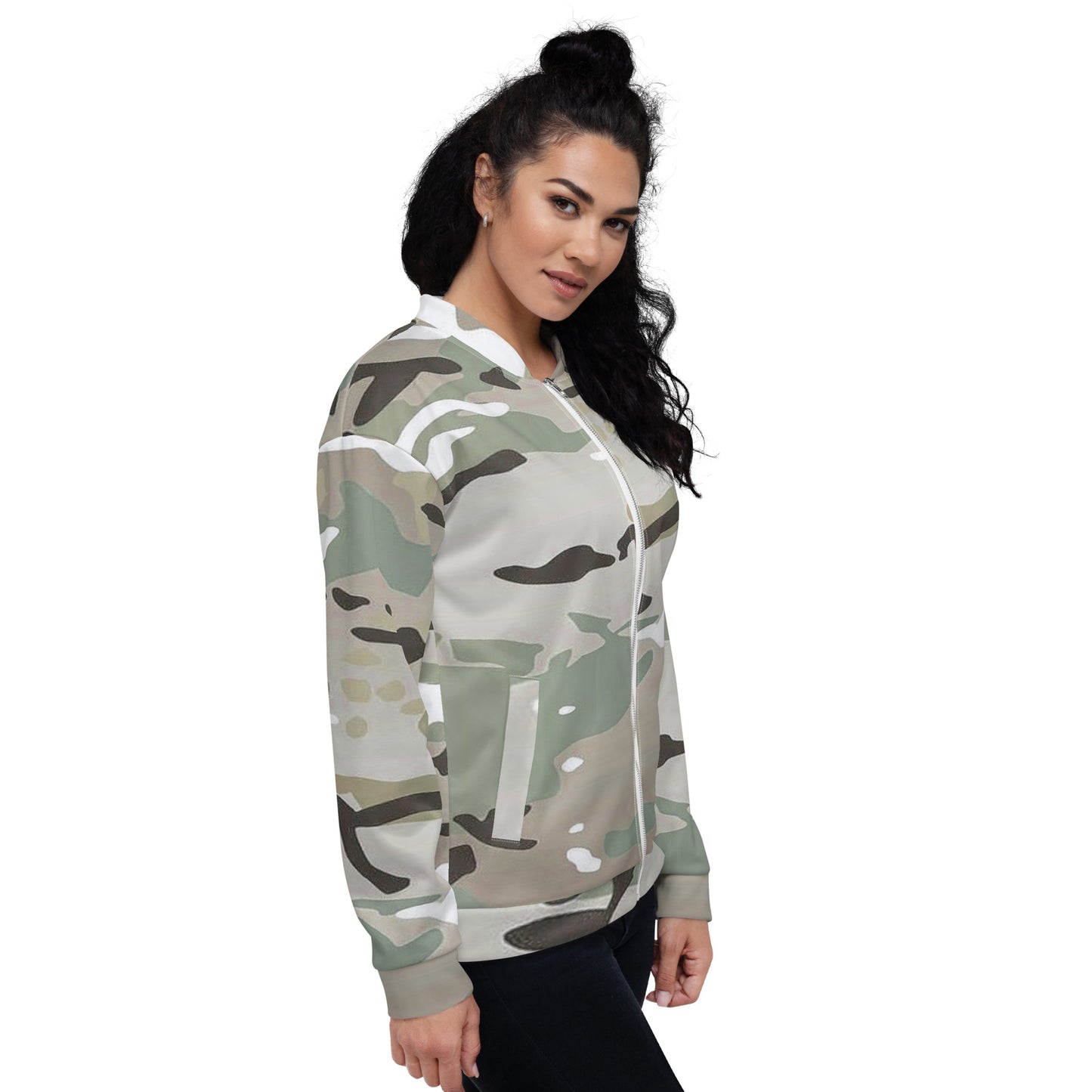 Desert Camo Unisex Bomber Jacket - Activewear Well