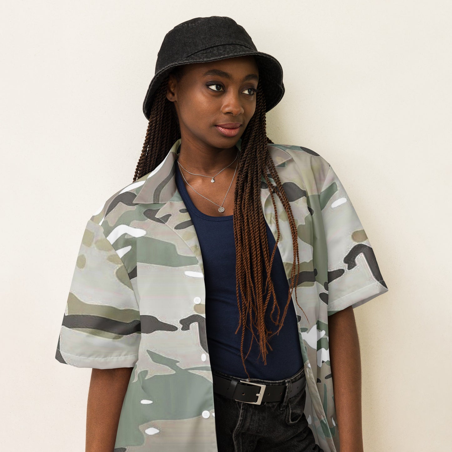 Desert Camo Unisex Button Shirt - Activewear Well