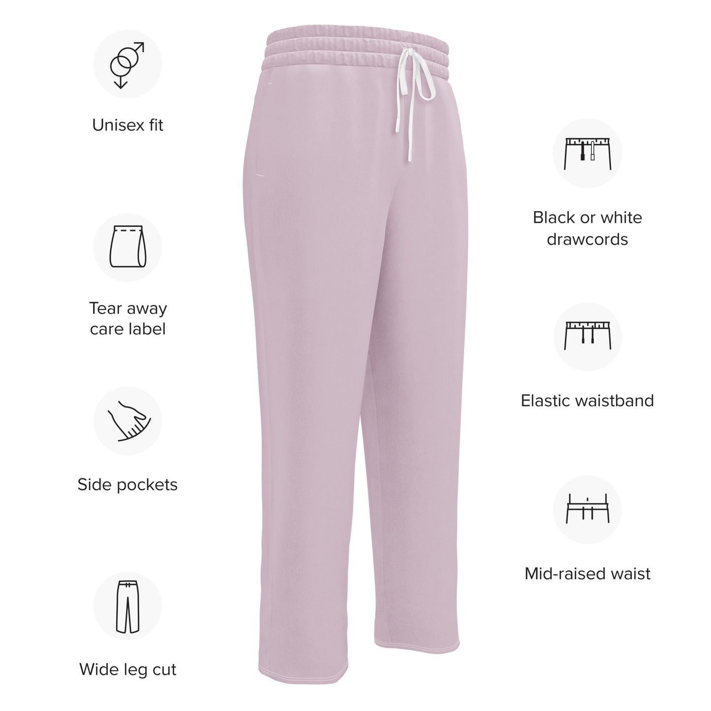 Dusty Pink Wide-Leg Joggers - Activewear Well