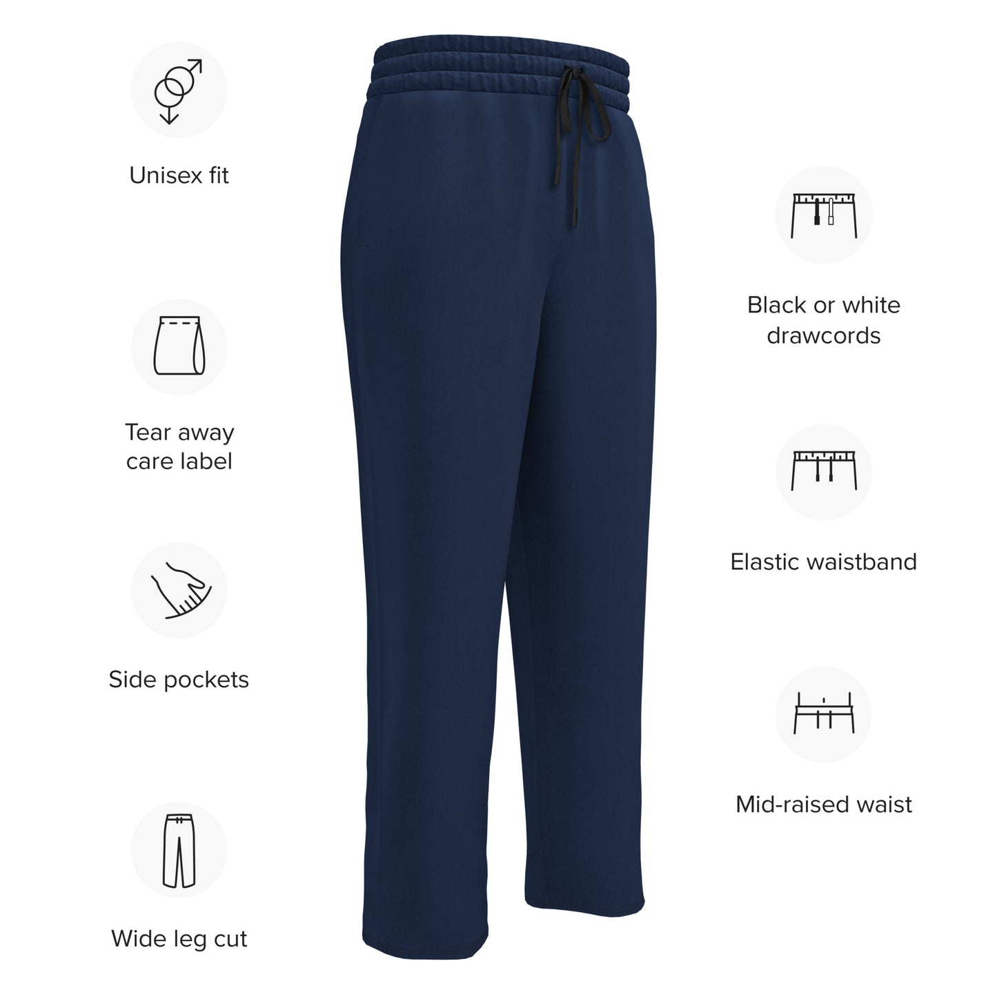 Navy Wide-Leg Joggers - Activewear Well