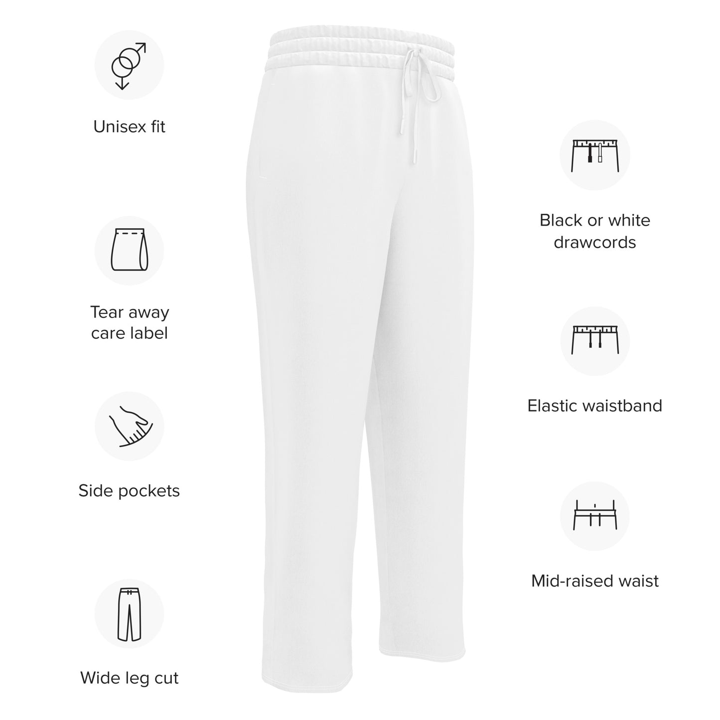 White Wide-Leg Joggers - Activewear Well
