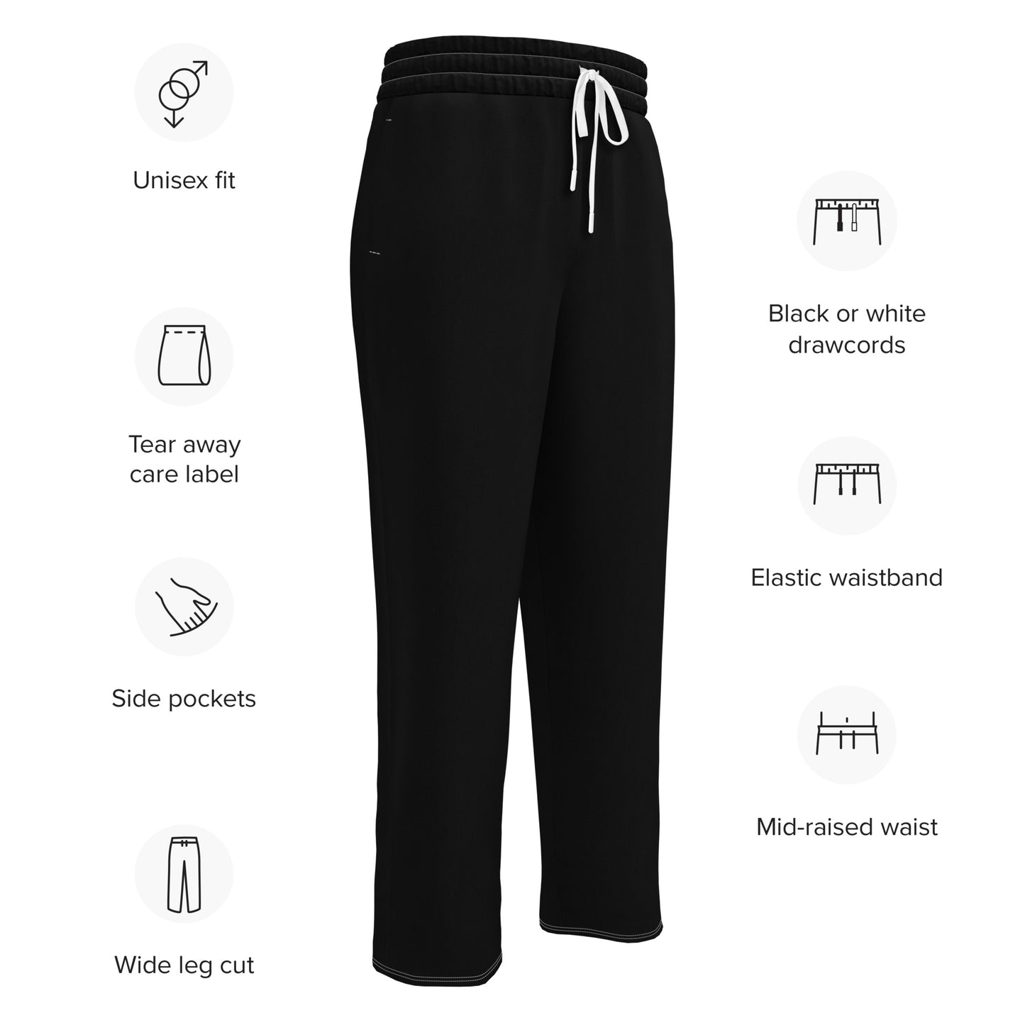 Black Wide-Leg Joggers - Activewear Well