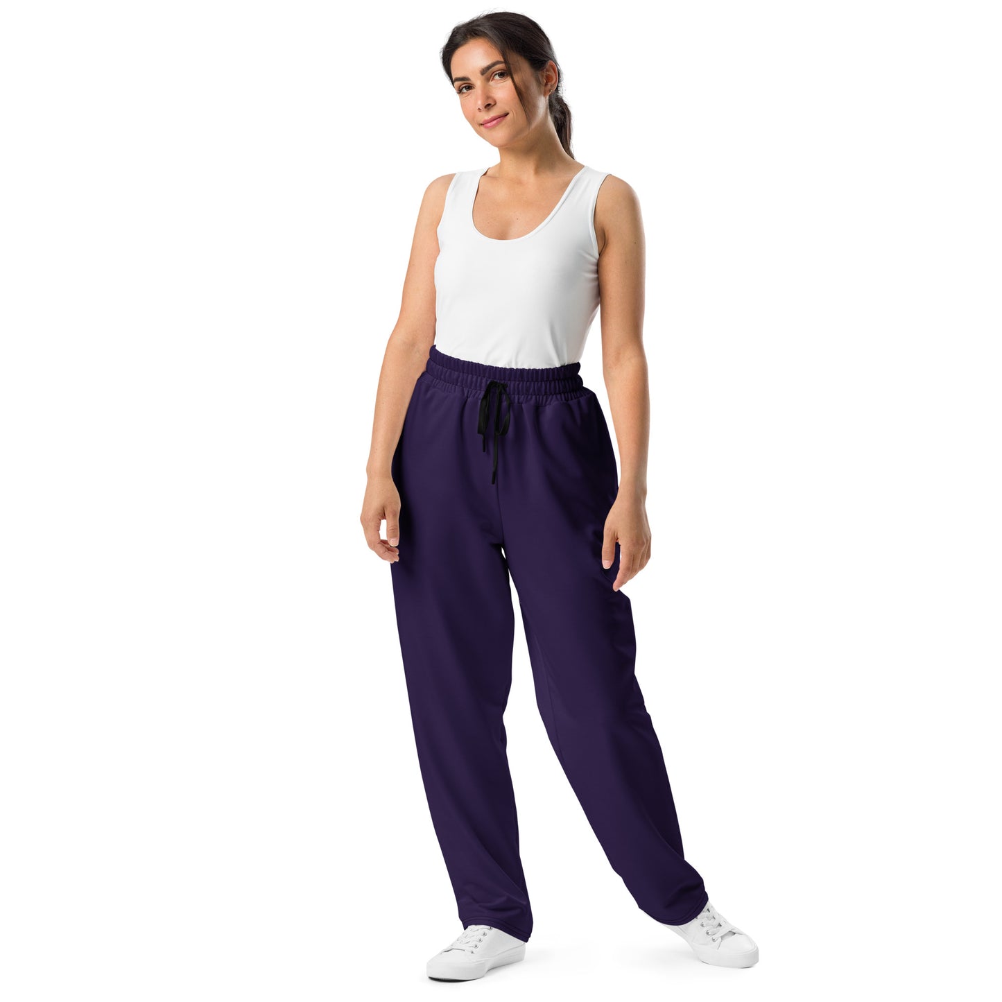 Dark Purple Wide-Leg Joggers - Activewear Well
