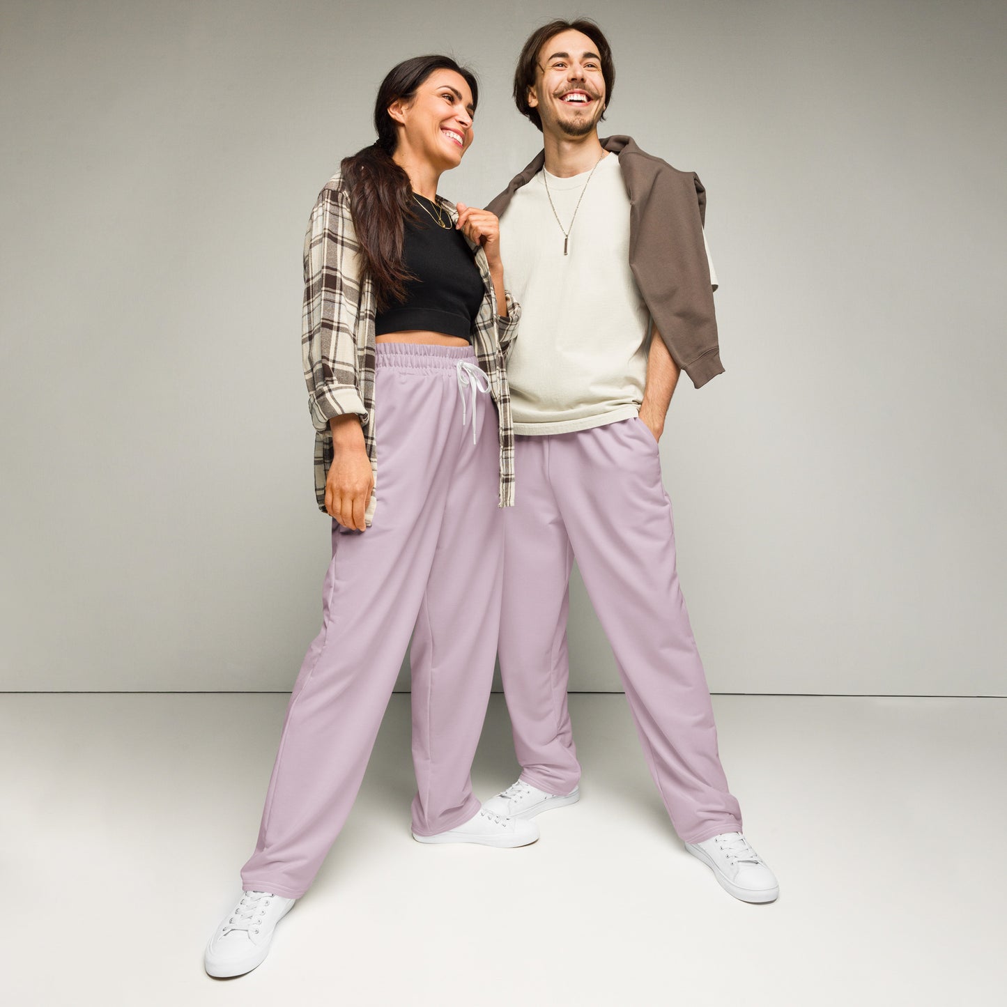 Dusty Pink Wide-Leg Joggers - Activewear Well
