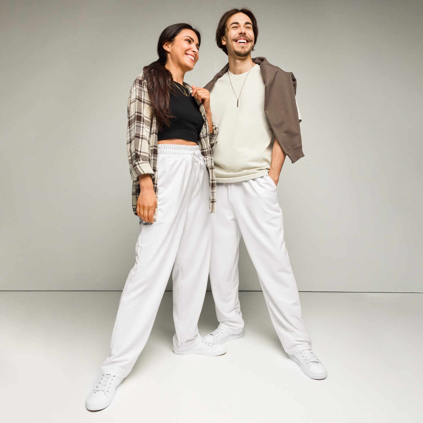 White Wide-Leg Joggers - Activewear Well