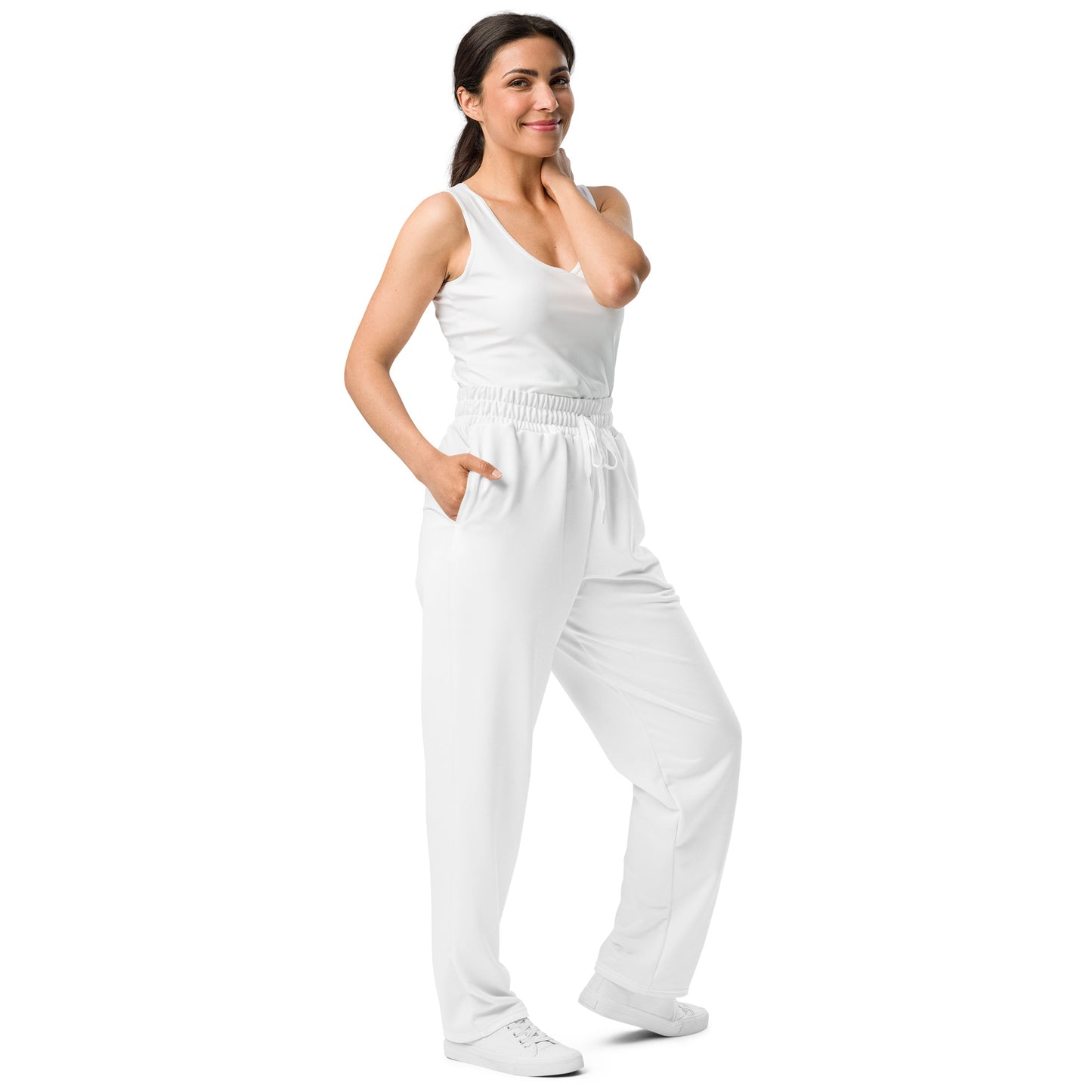 White Wide-Leg Joggers - Activewear Well