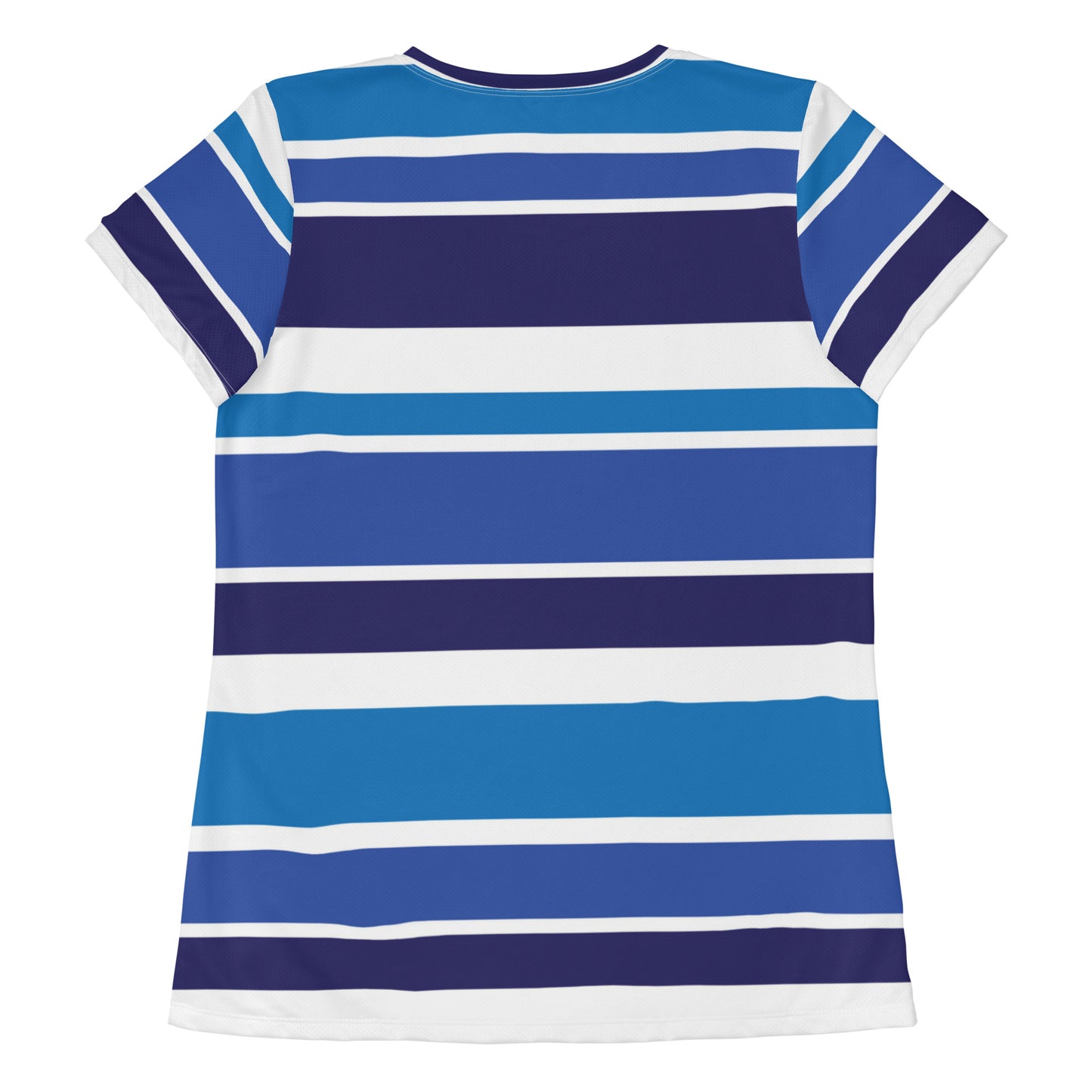 Women's Blue Striped Athletic T-Shirt - Activewear Well