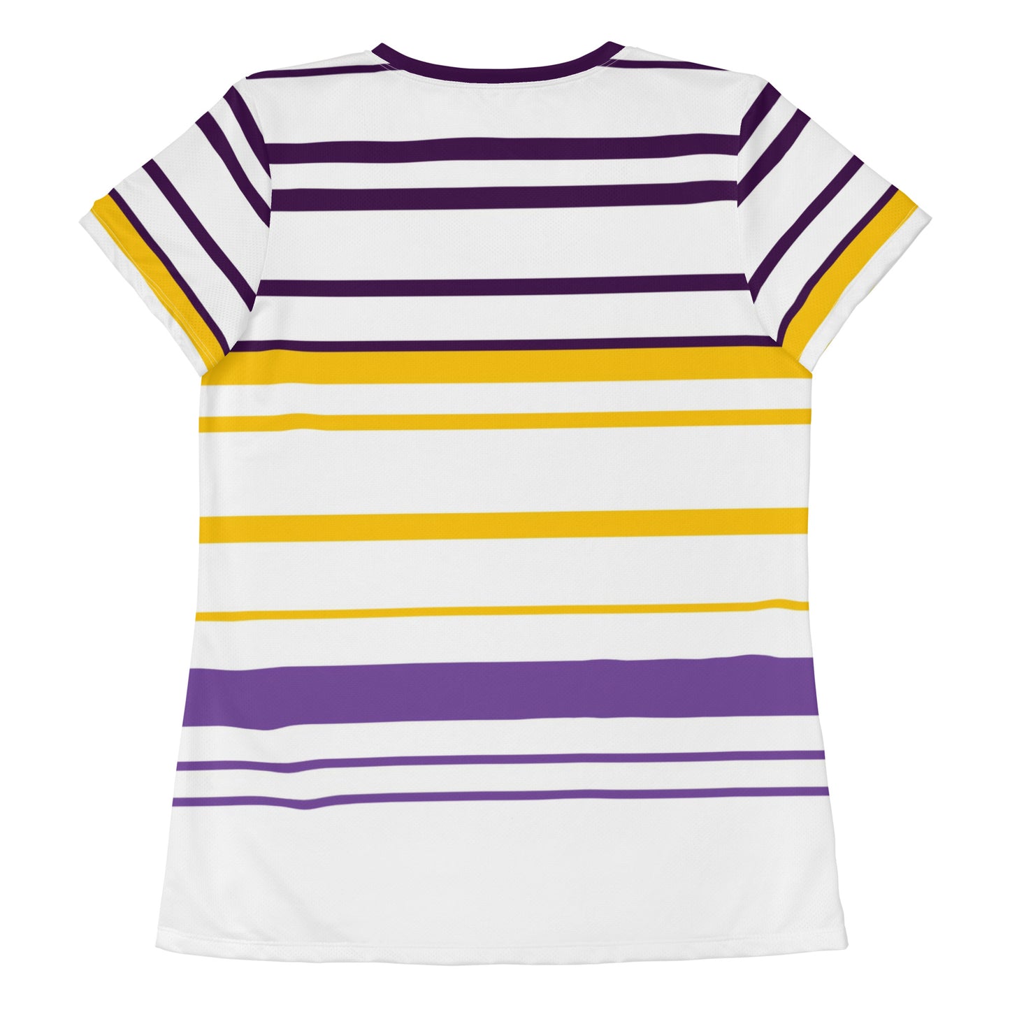 Women's Yellow Striped Athletic T-Shirt - Activewear Well