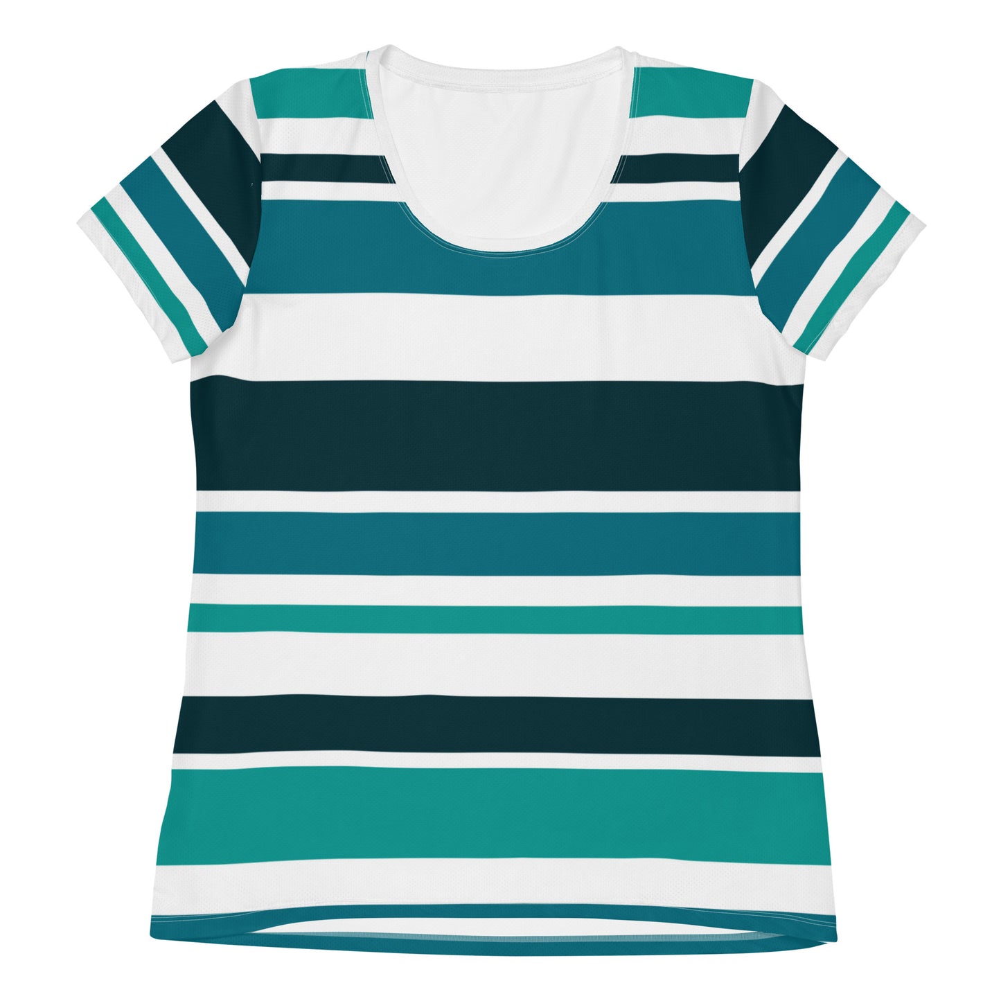 Women's Green Striped Athletic T-Shirt - Activewear Well