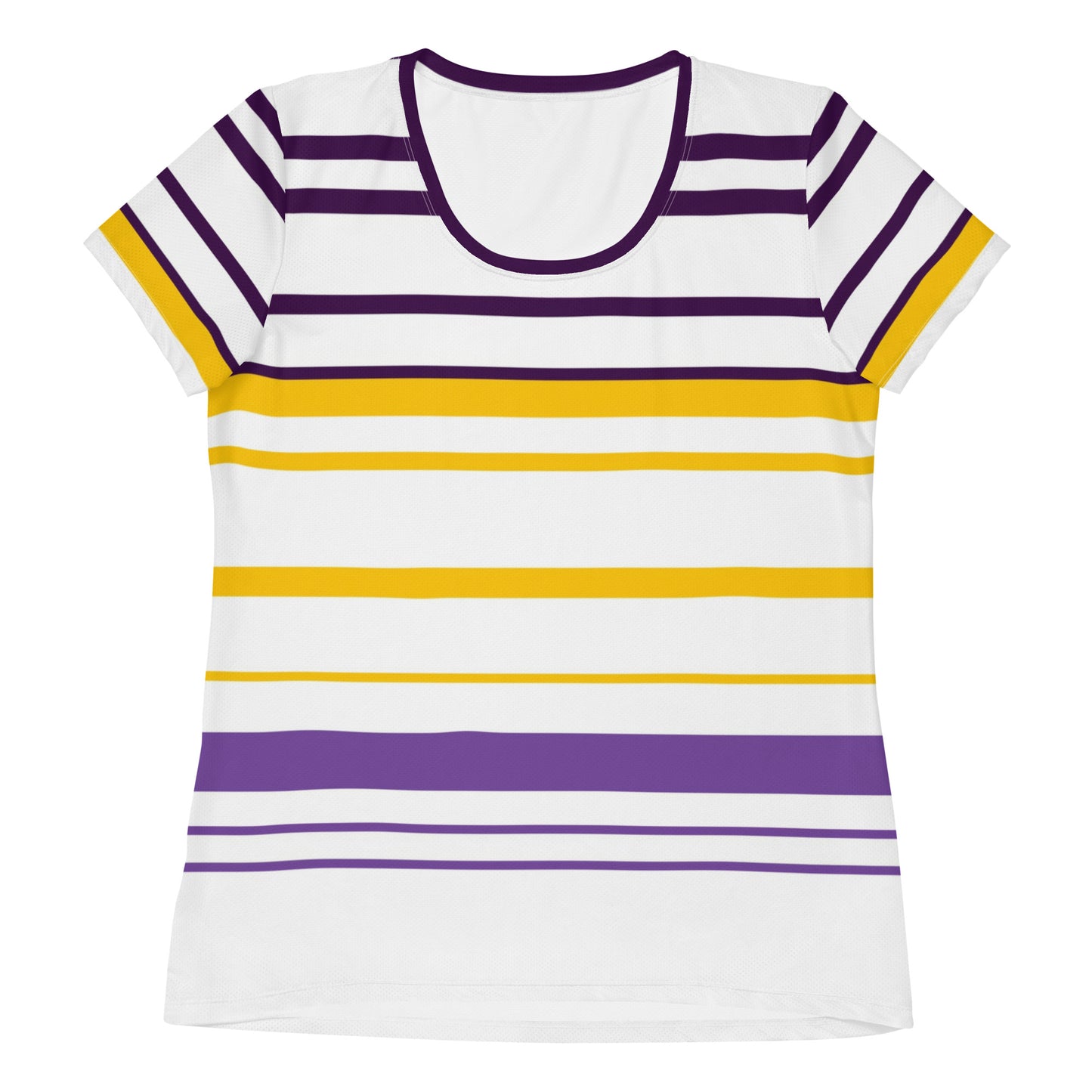 Women's Yellow Striped Athletic T-Shirt - Activewear Well