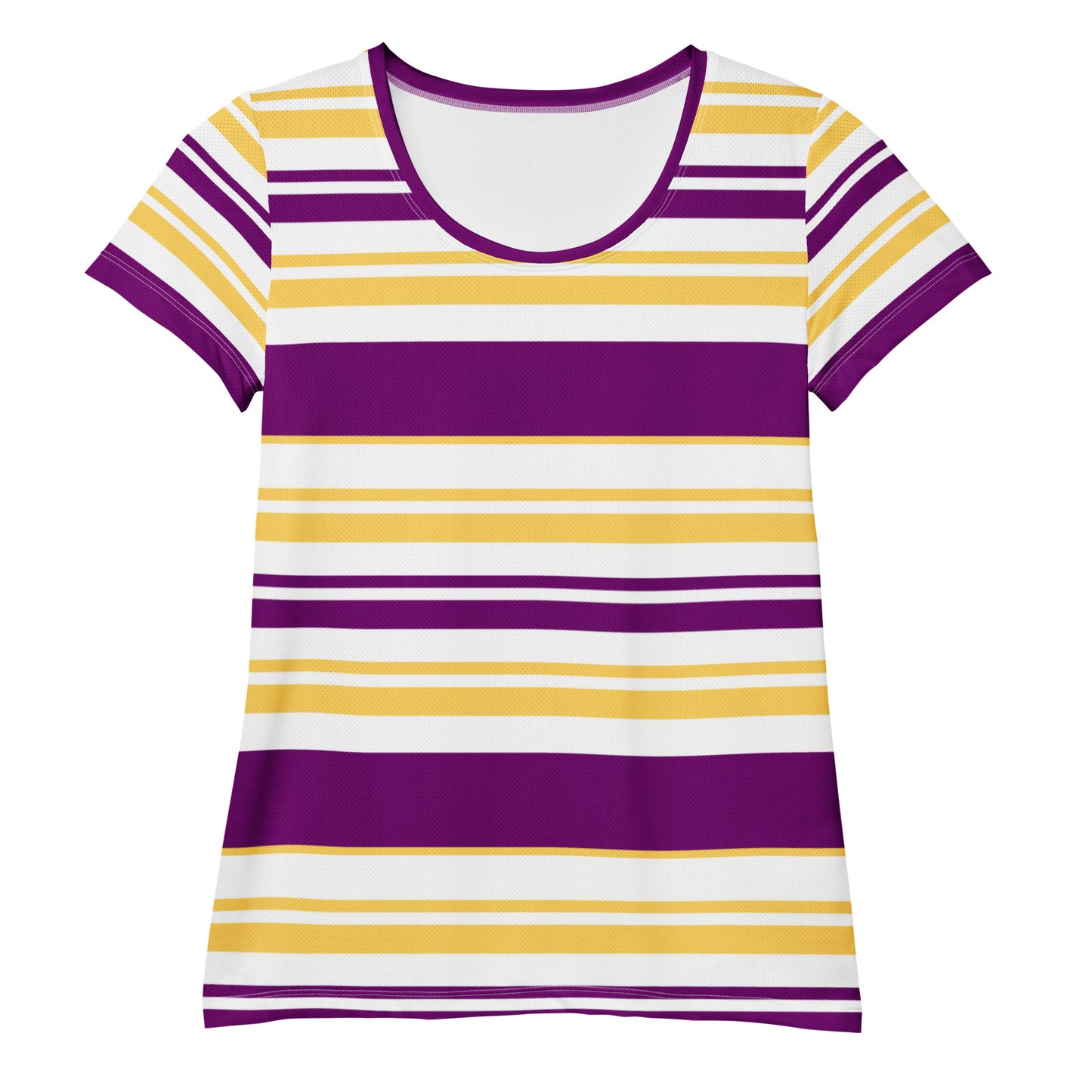 Women's Purple Striped Athletic T-Shirt - Activewear Well