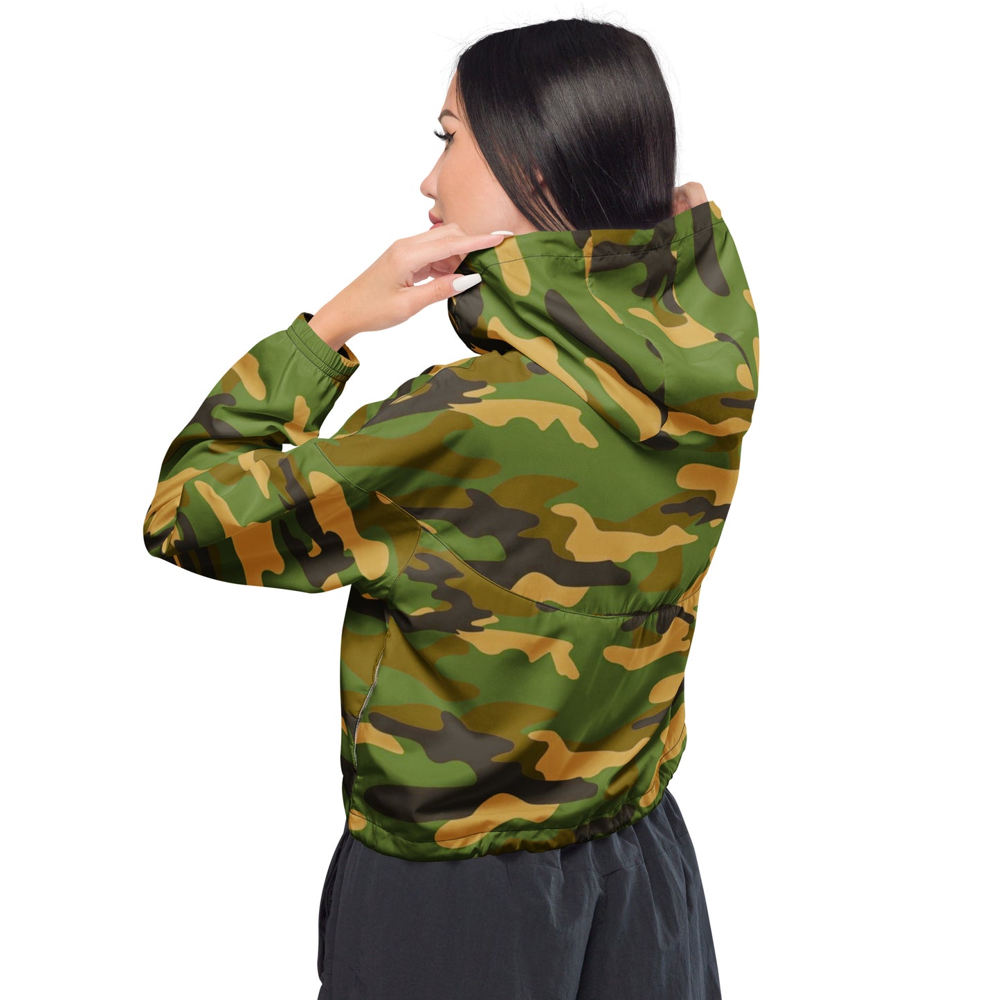 Women’s Cropped Camo Windbreaker - Activewear Well