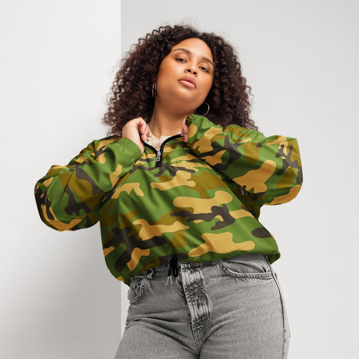 Women’s Cropped Camo Windbreaker - Activewear Well
