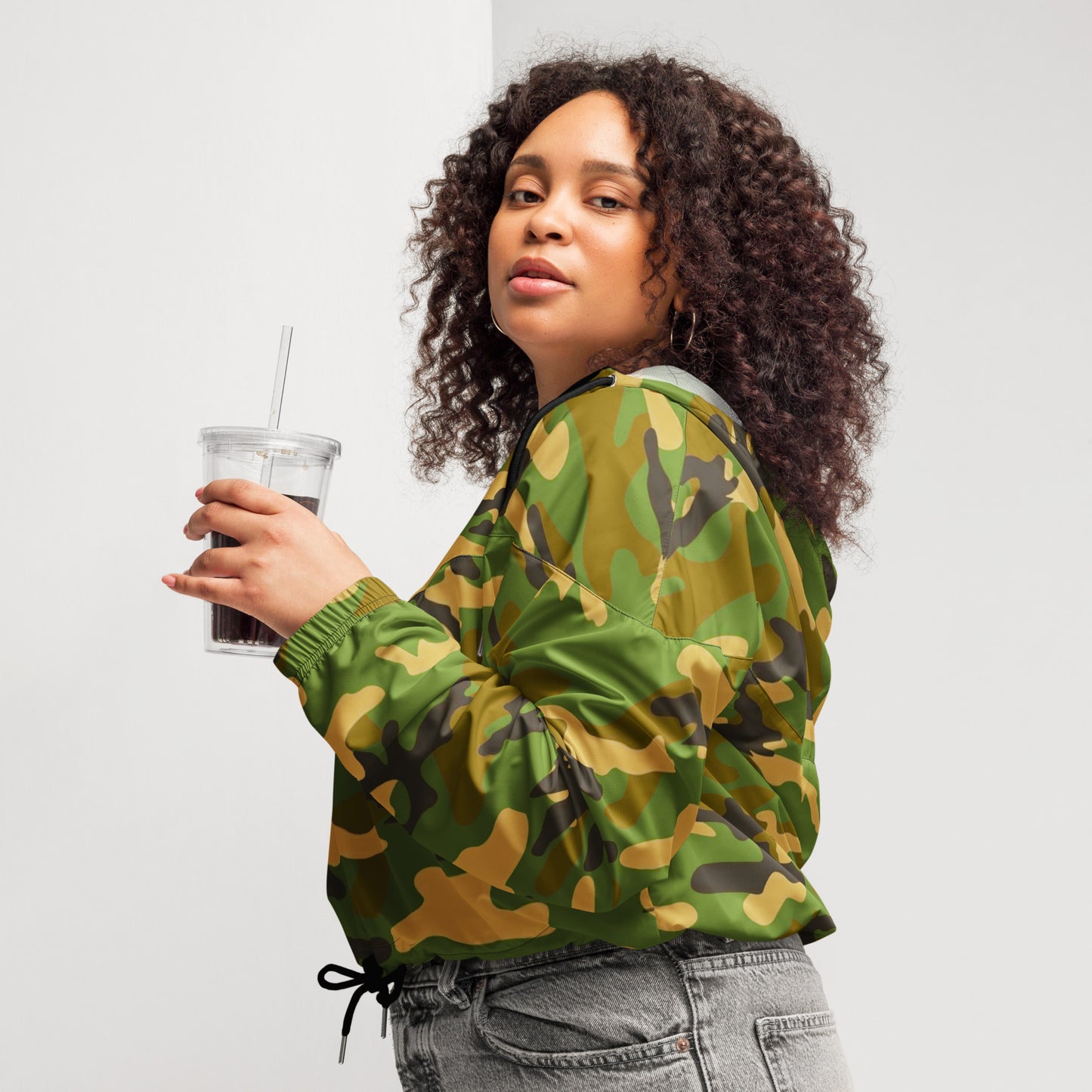 Women’s Cropped Camo Windbreaker - Activewear Well