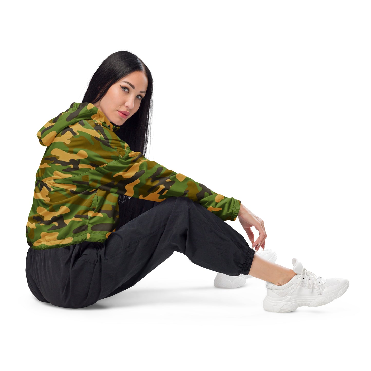 Women’s Cropped Camo Windbreaker - Activewear Well
