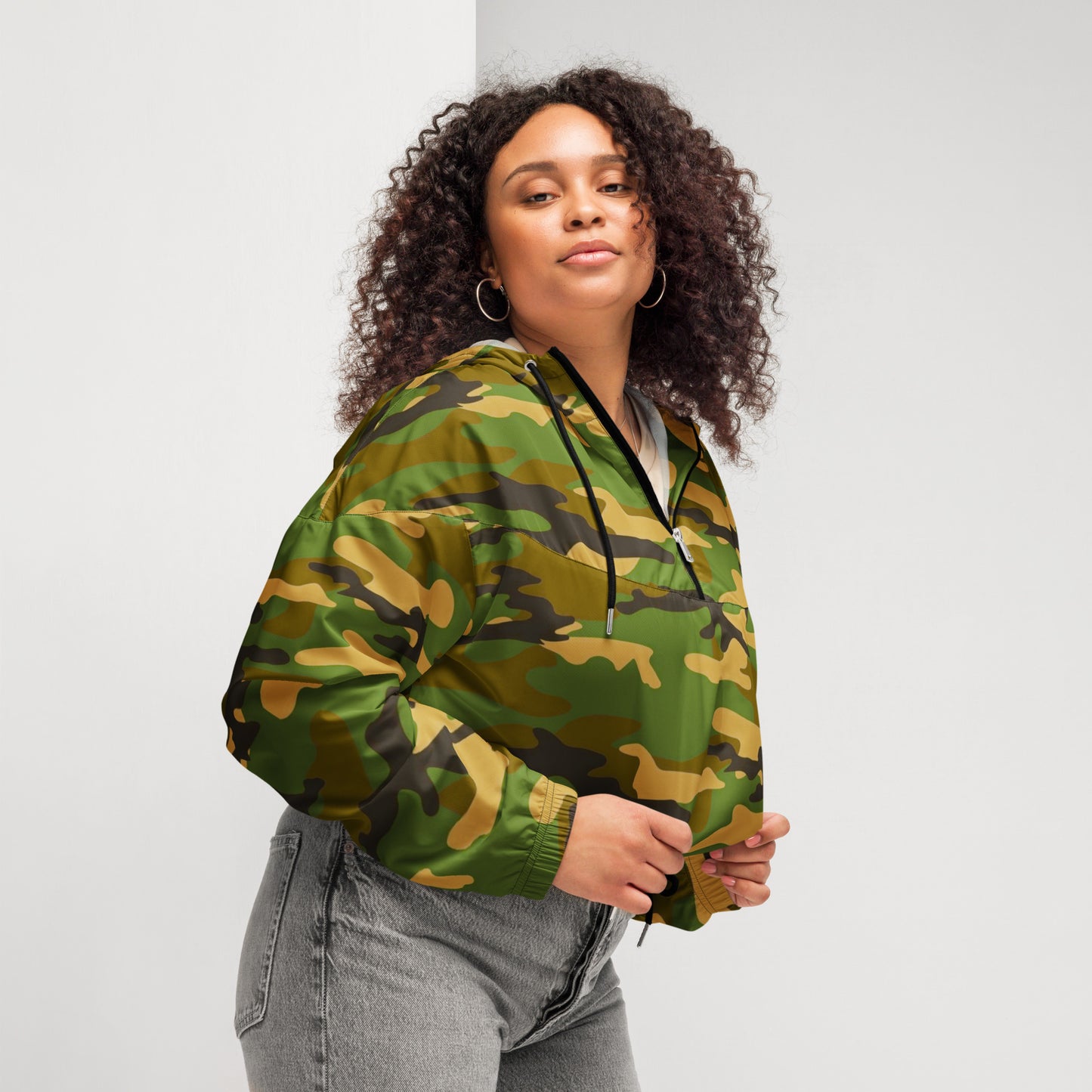 Women’s Cropped Camo Windbreaker - Activewear Well