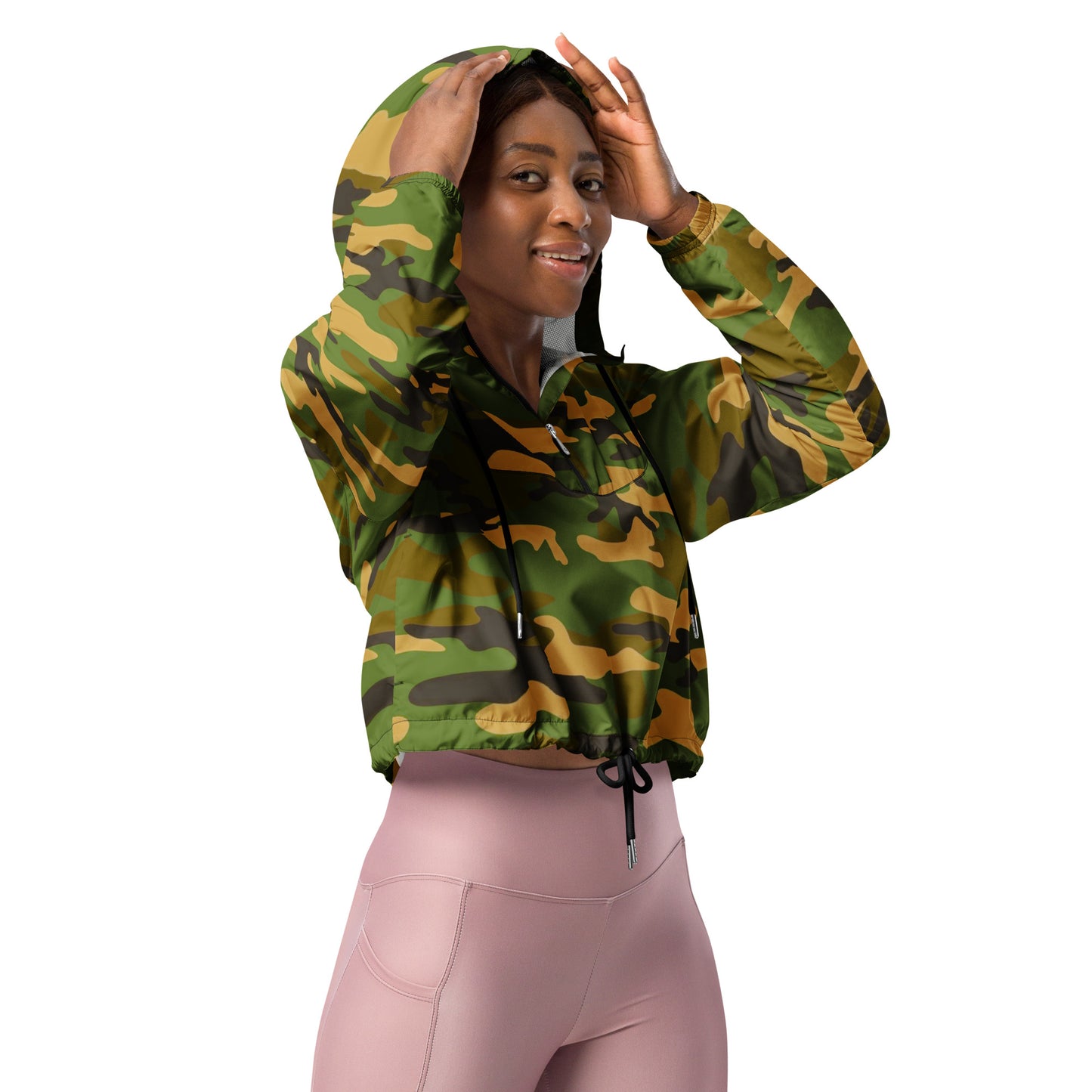 Women’s Cropped Camo Windbreaker - Activewear Well