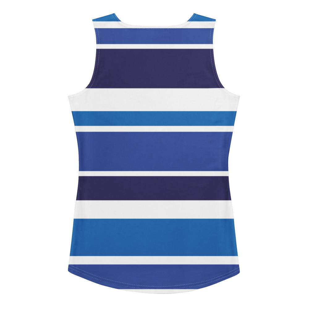 Women's Blue Striped Tank Top - Activewear Well