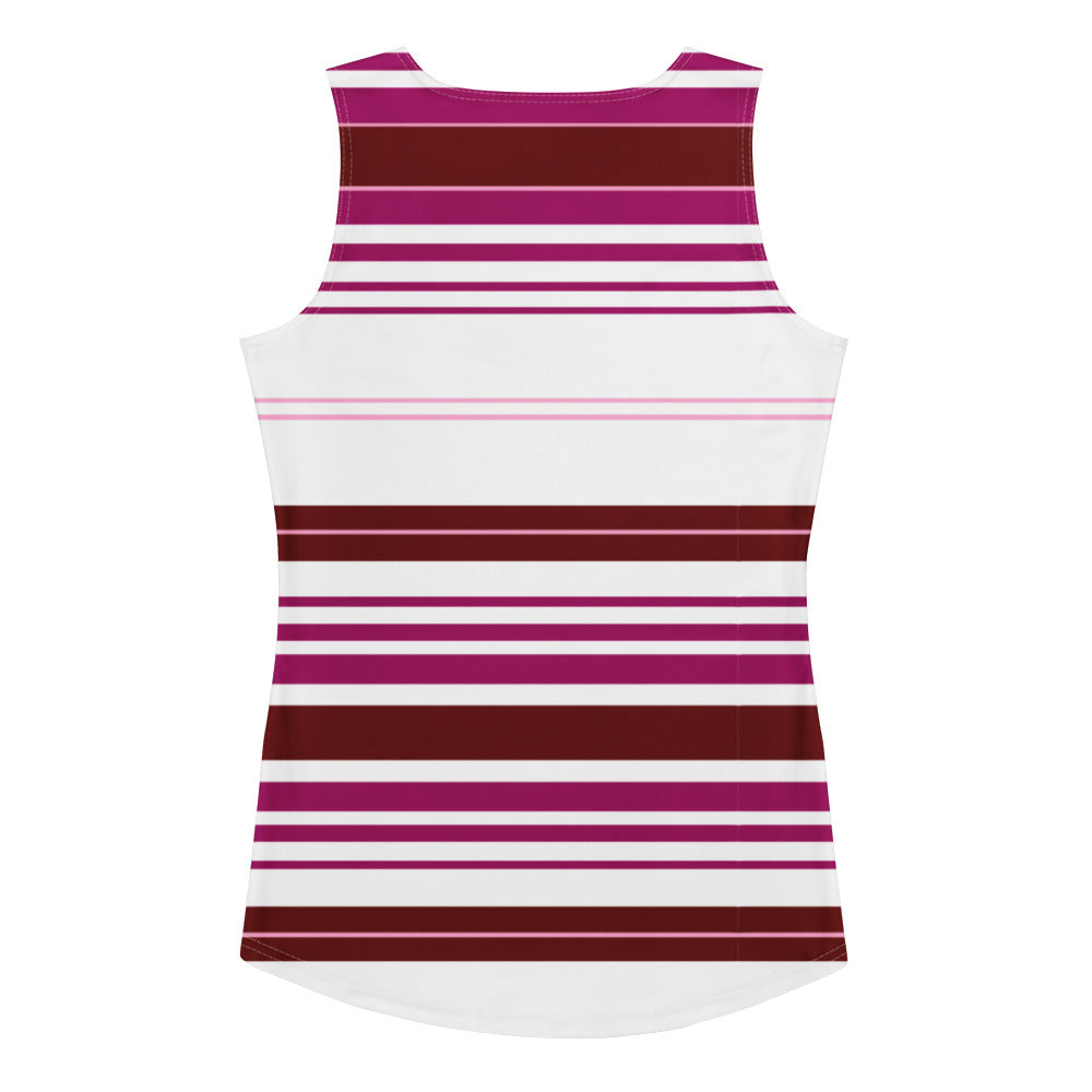Women's Purple Striped Tank Top - Activewear Well