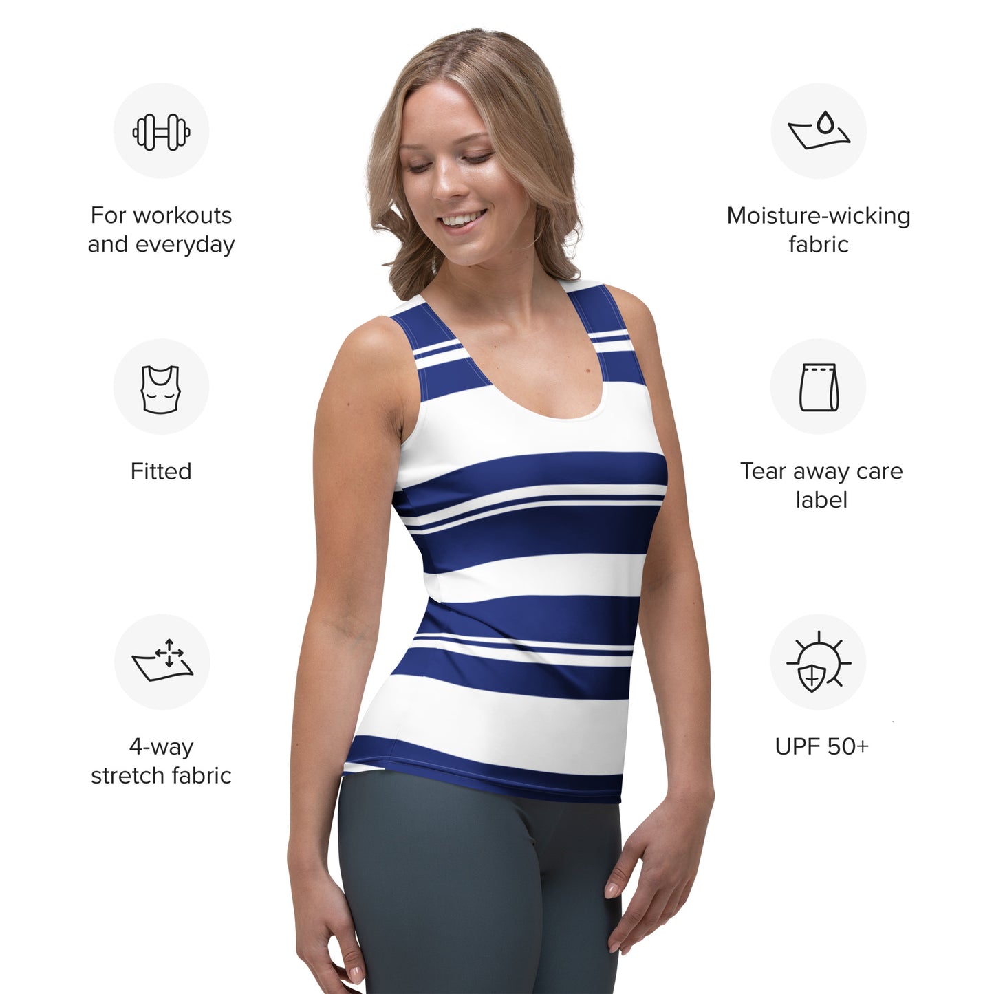 Women's Striped Tank Top - Activewear Well