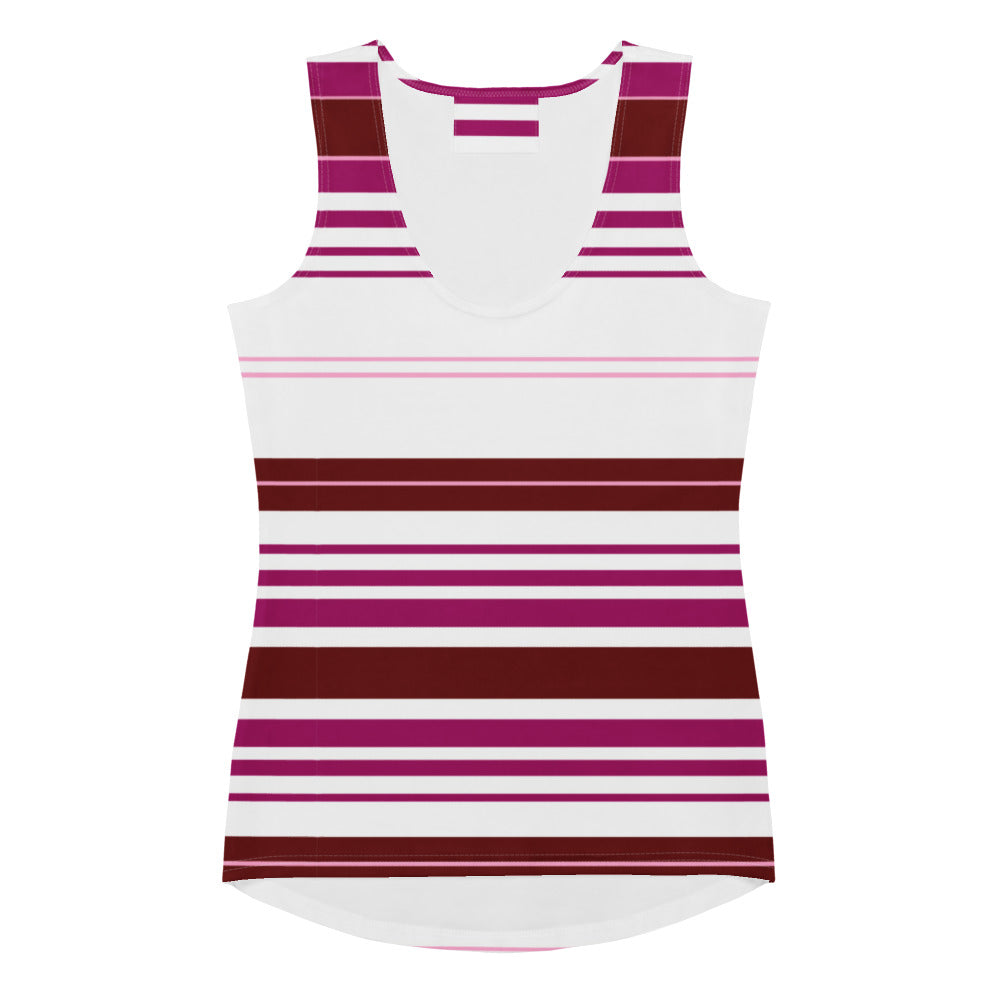Women's Purple Striped Tank Top - Activewear Well