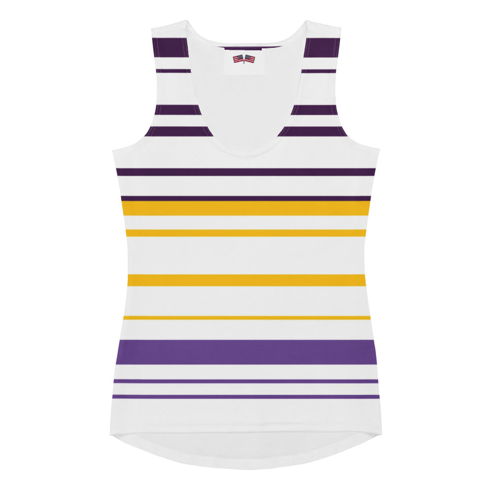 Women's Yellow Striped Tank Top - Activewear Well