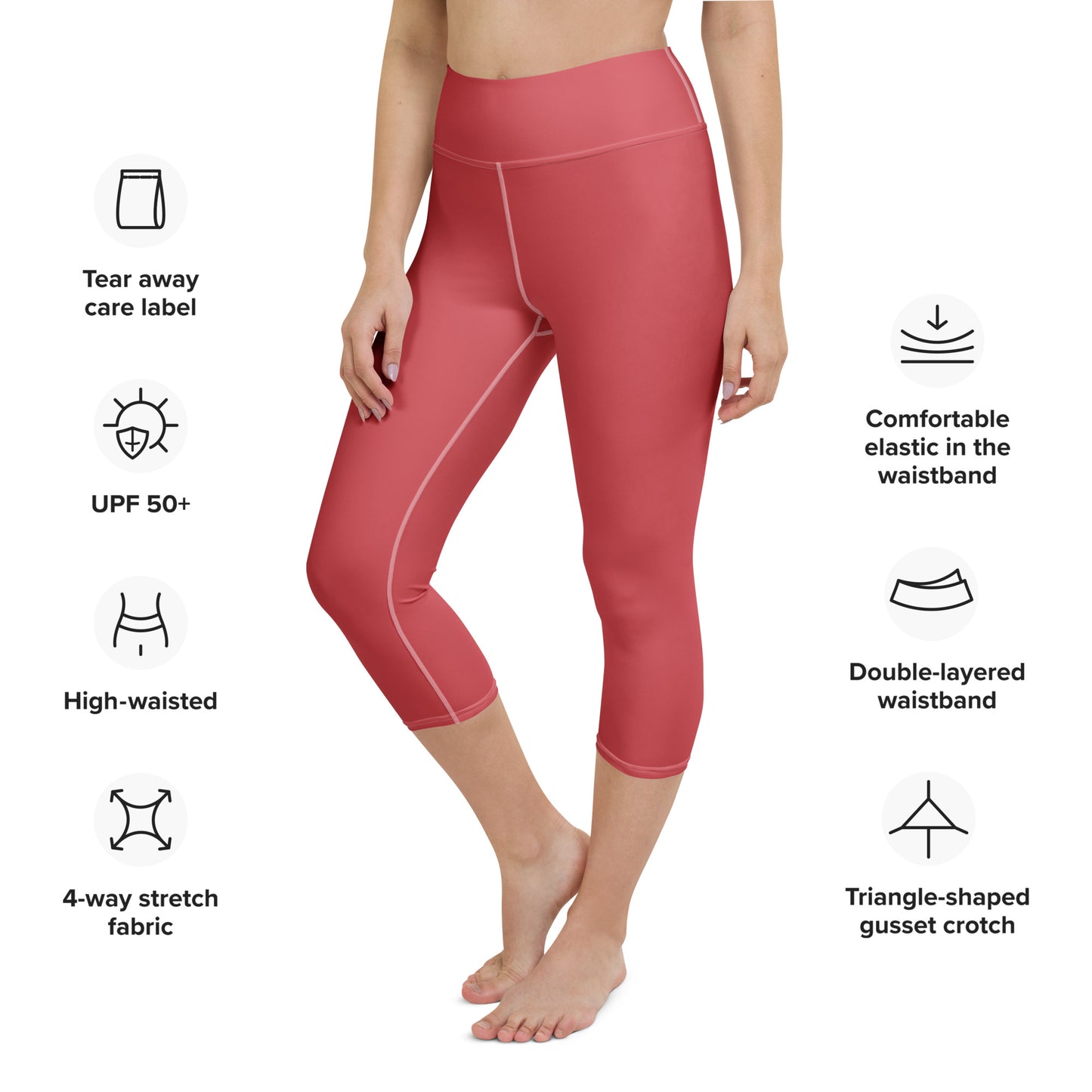 Rose Gold Yoga Capri Leggings - Activewear Well