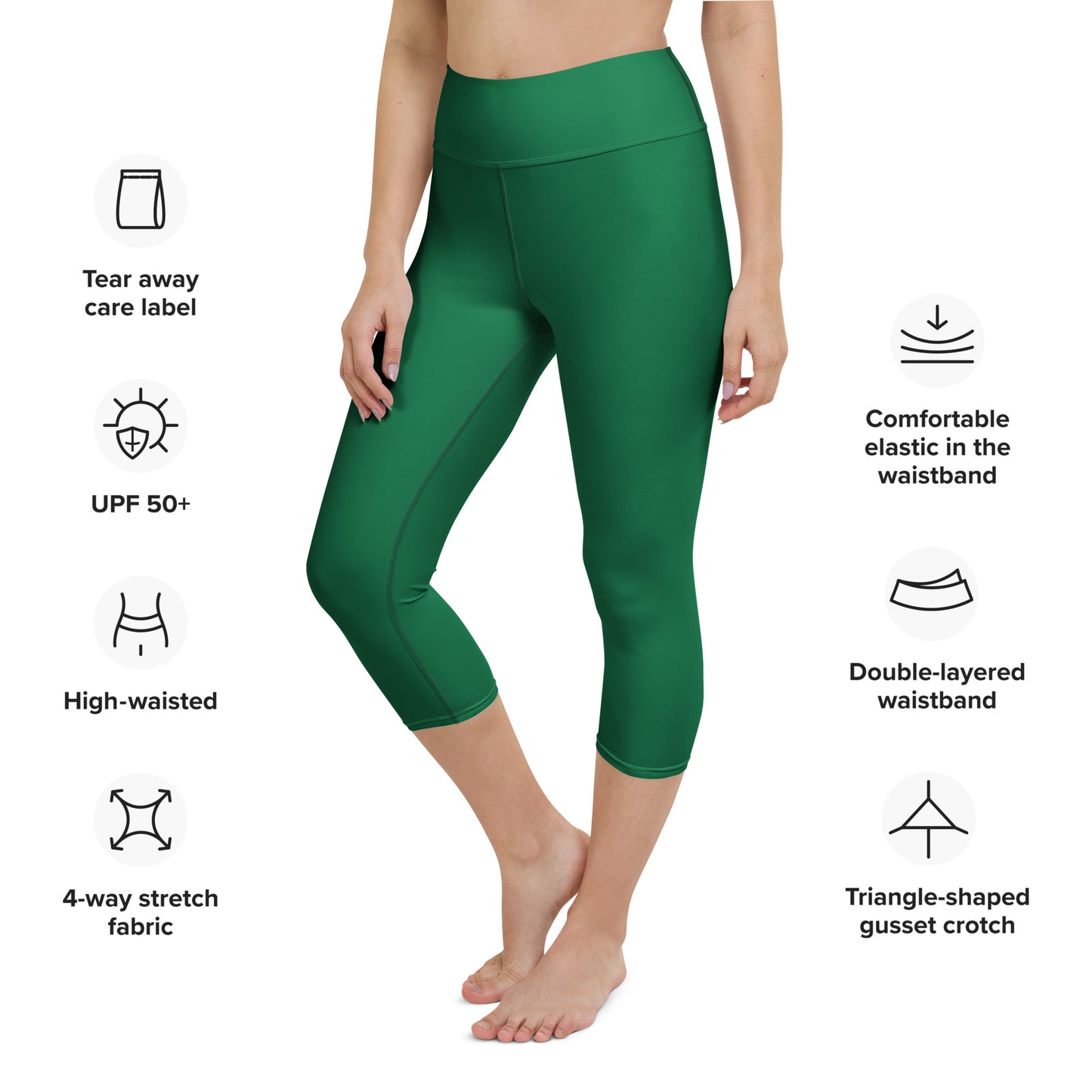 Green Yoga Capri Leggings - Activewear Well