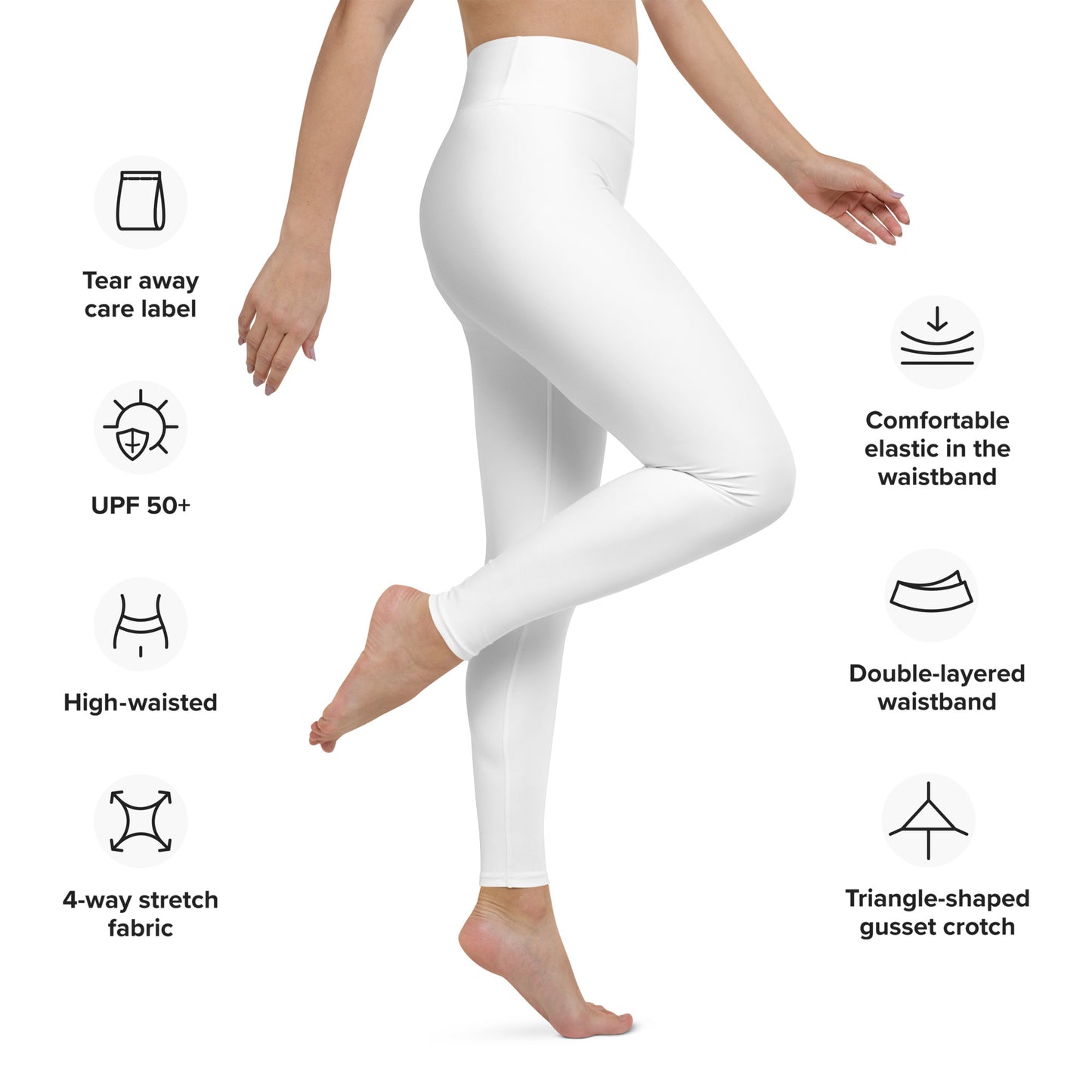 White High-Rise Yoga Leggings - Activewear Well