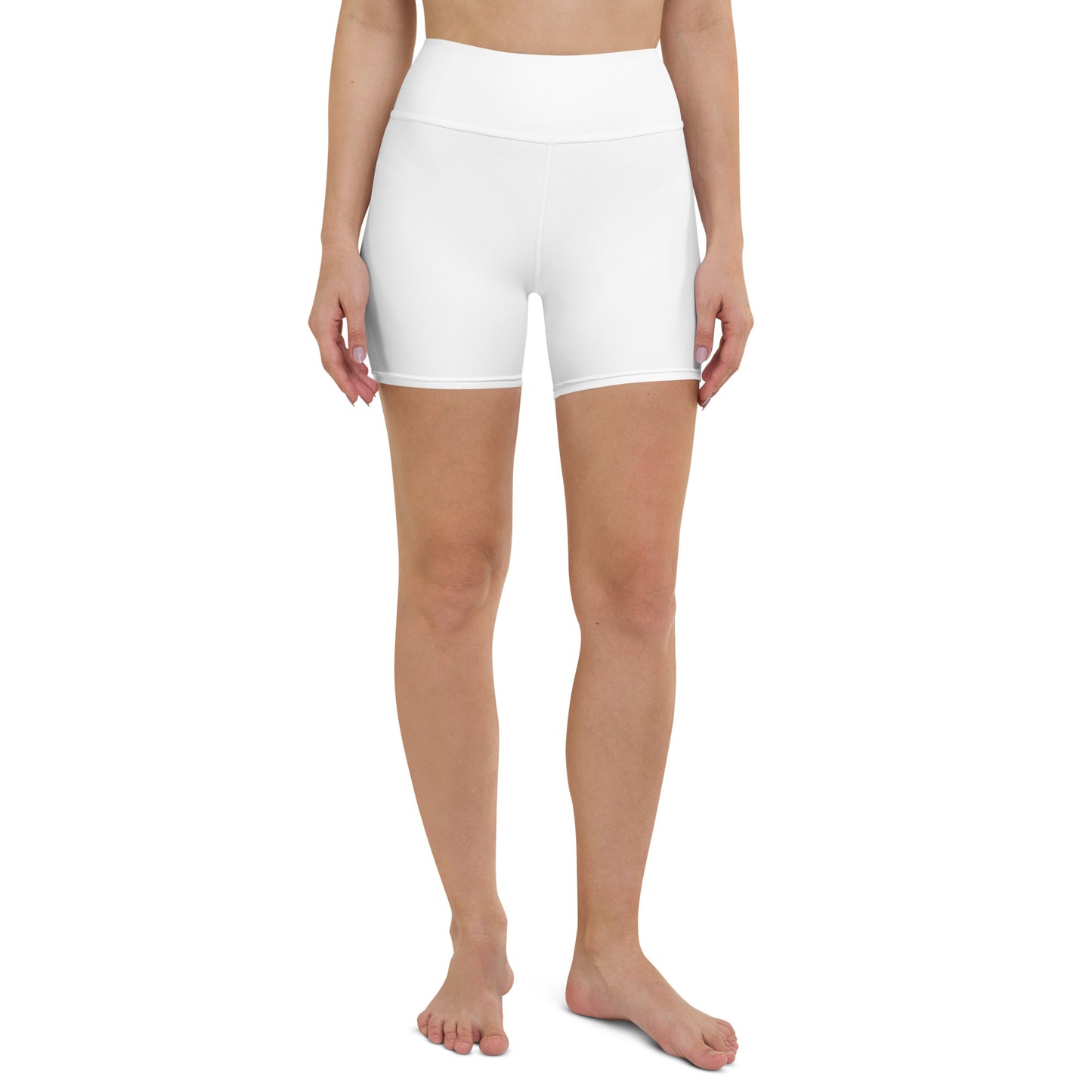 White High-Rise Yoga Shorts - Activewear Well