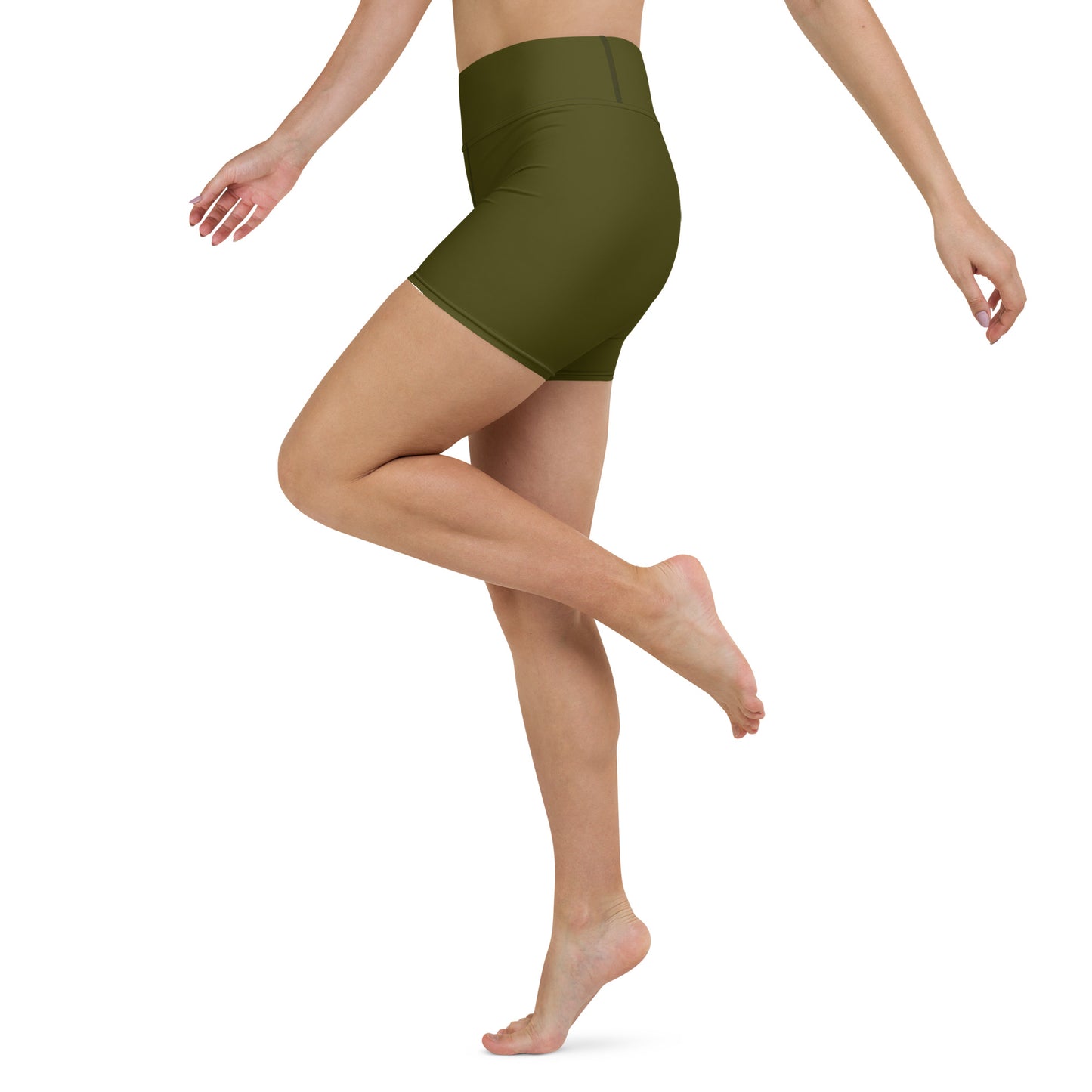 Olive High-Rise Yoga Shorts - Activewear Well